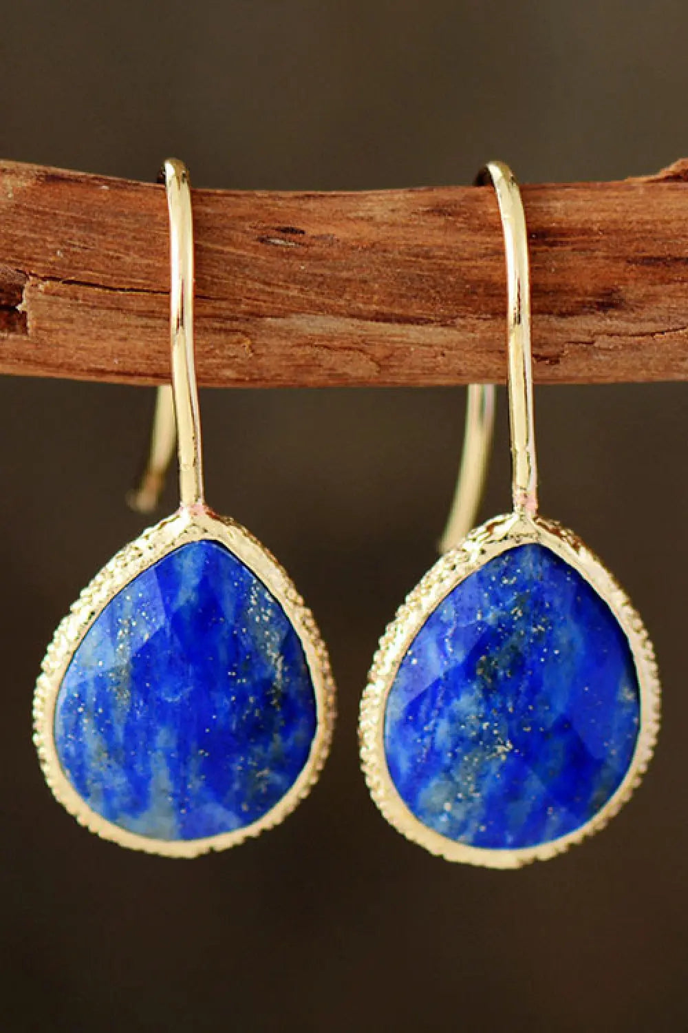 Handmade Natural Stone Teardrop Earrings - ThingsWeUseAndLove Royal-Blue-One-Size