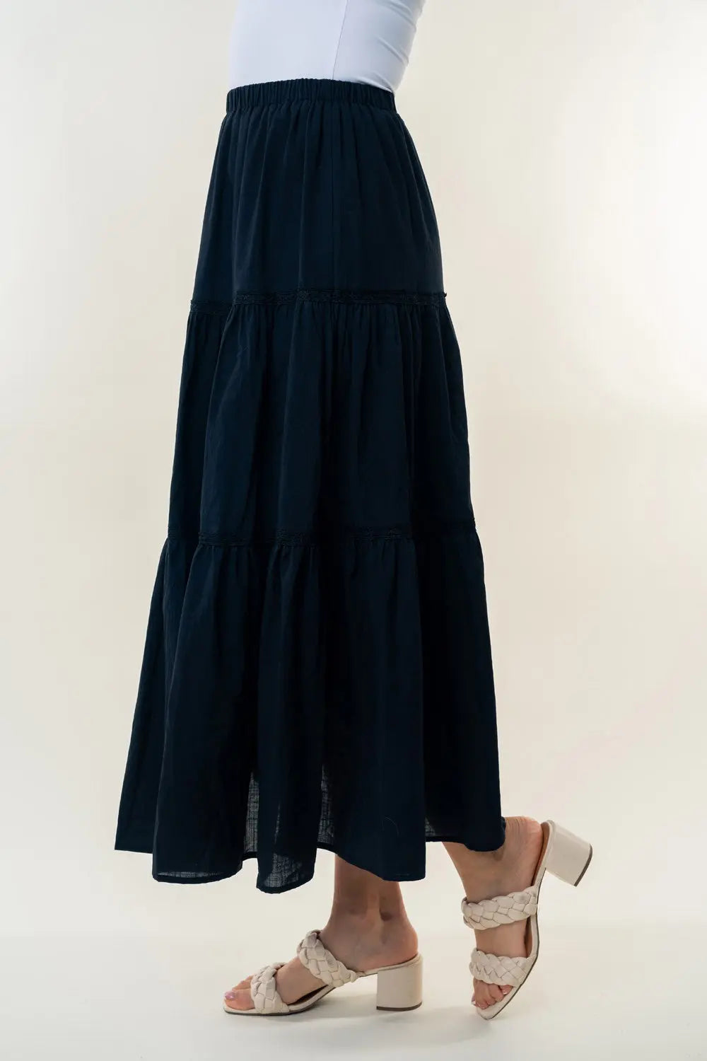 High Waisted Tiered Maxi Skirt - ThingsWeUseAndLove
