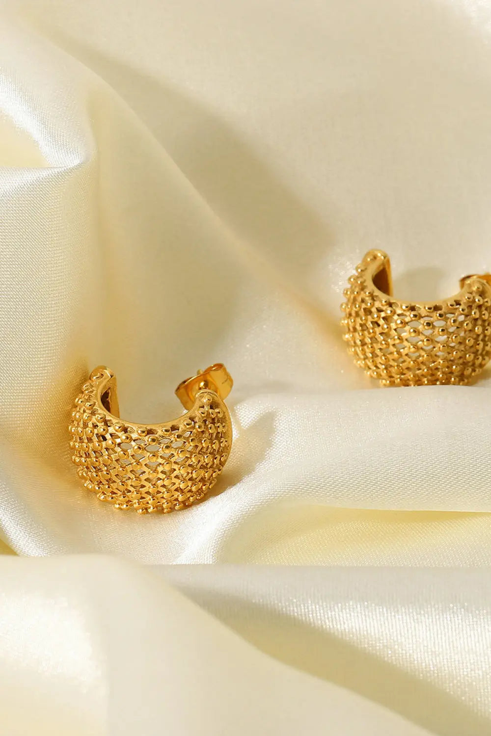 Mesh Half Hoop Earrings - ThingsWeUseAndLove