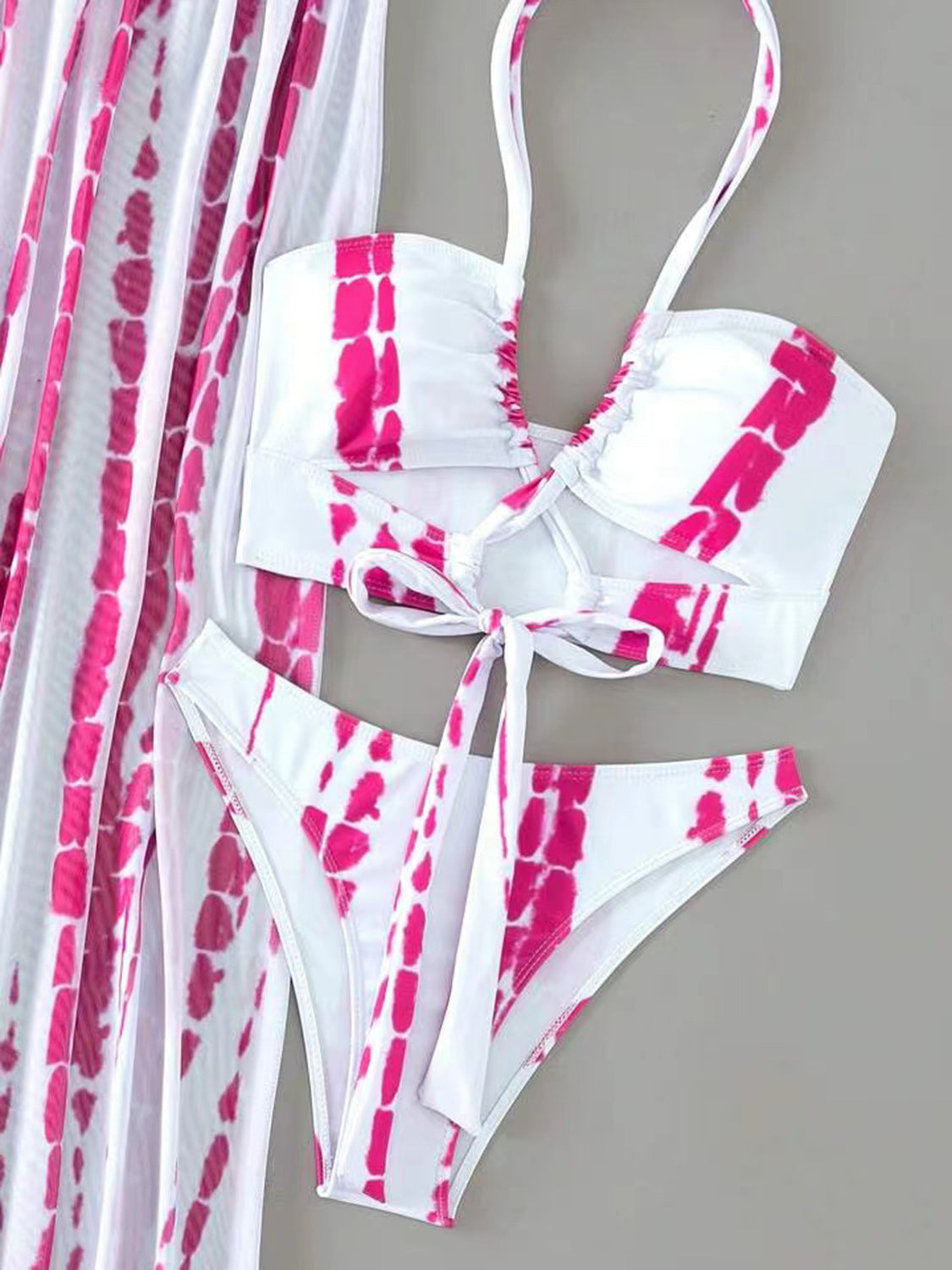 Printed Halter Neck Three-Piece Swim Set - ThingsWeUseAndLove