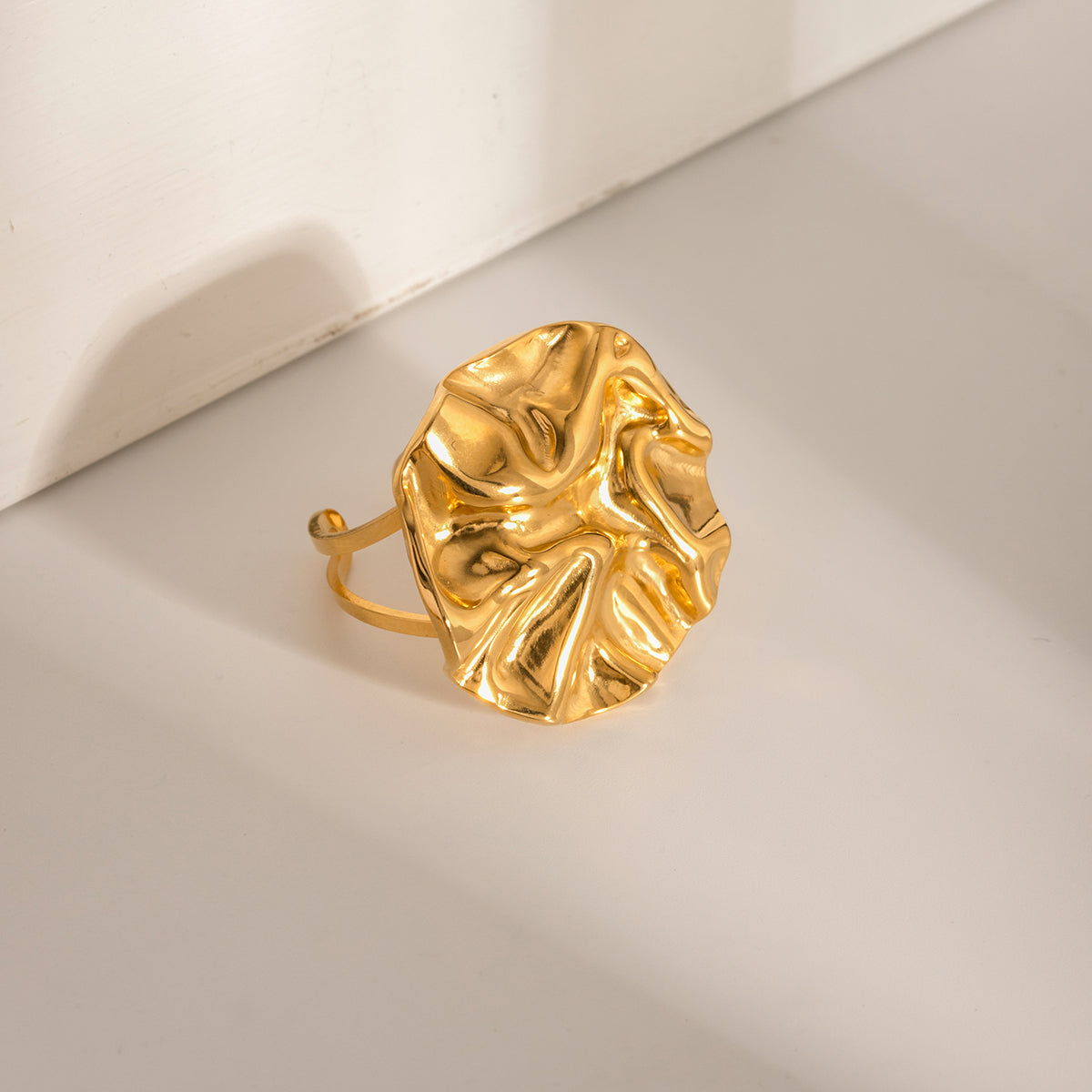 18K Gold-Plated Irregular Open Ring - ThingsWeUseAndLove