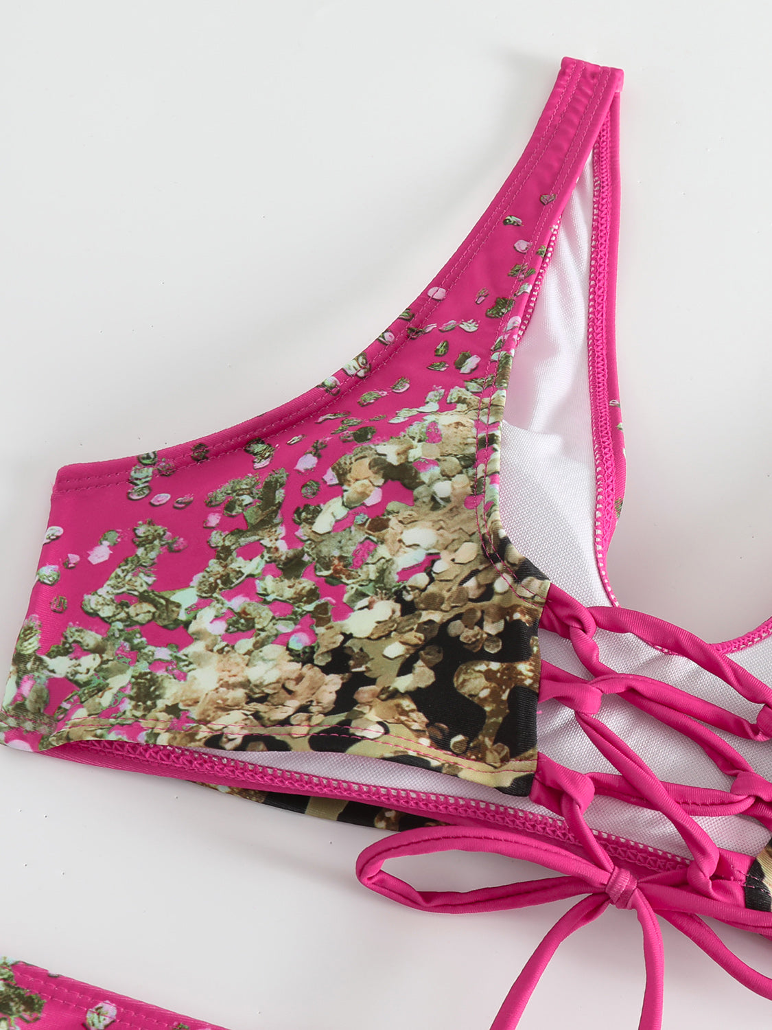 Lace-Up Printed Wide Strap Bikini Set - ThingsWeUseAndLove