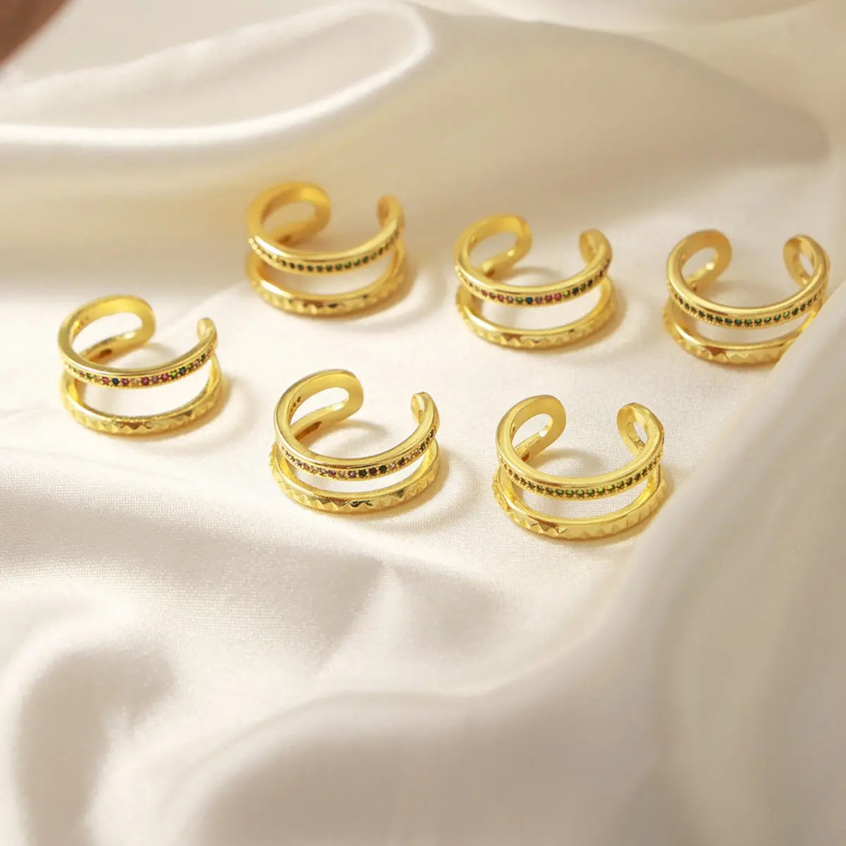 Gold-Plated Czech Diamond Double-Layered Ring - ThingsWeUseAndLove