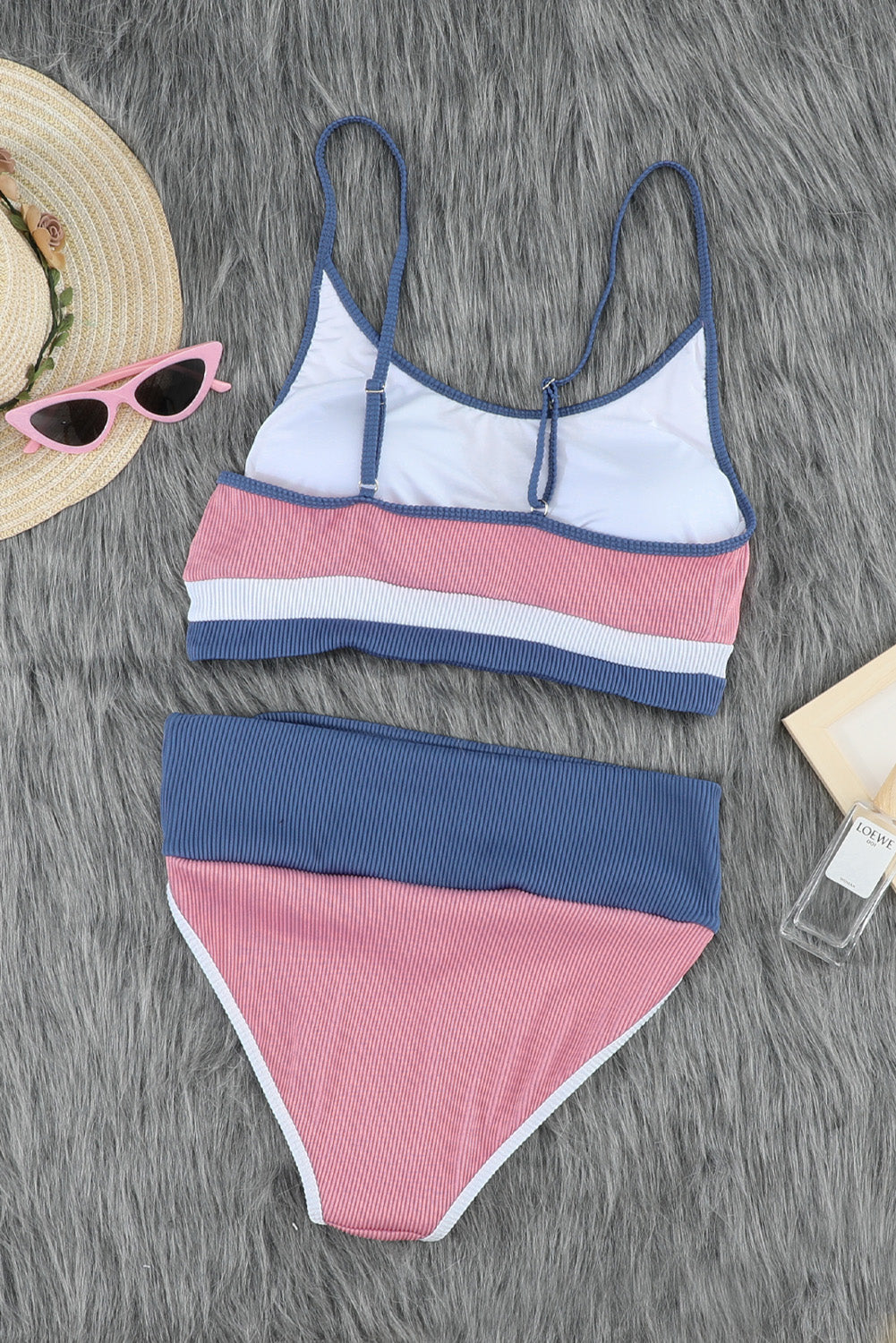 Color Block Scoop Neck Two-Piece Swim Set - ThingsWeUseAndLove