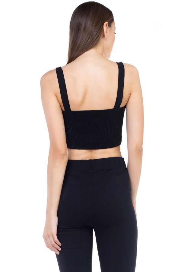 Sweetheart Button Down Crop Top - ThingsWeUseAndLove