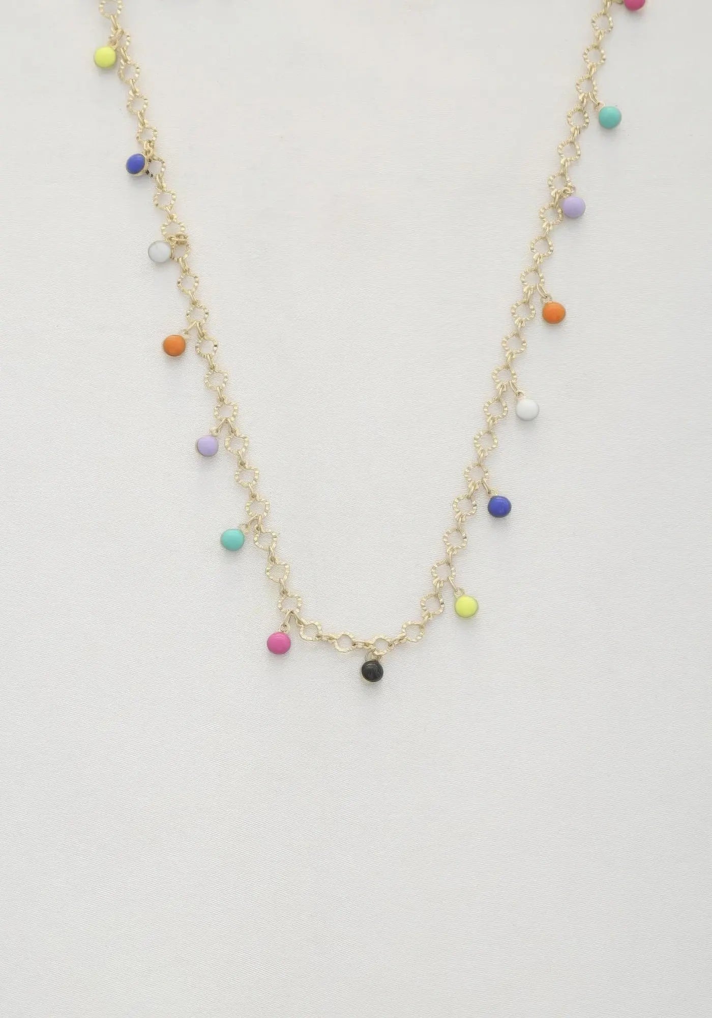 Beaded Circle Link Metal Necklace - ThingsWeUseAndLove