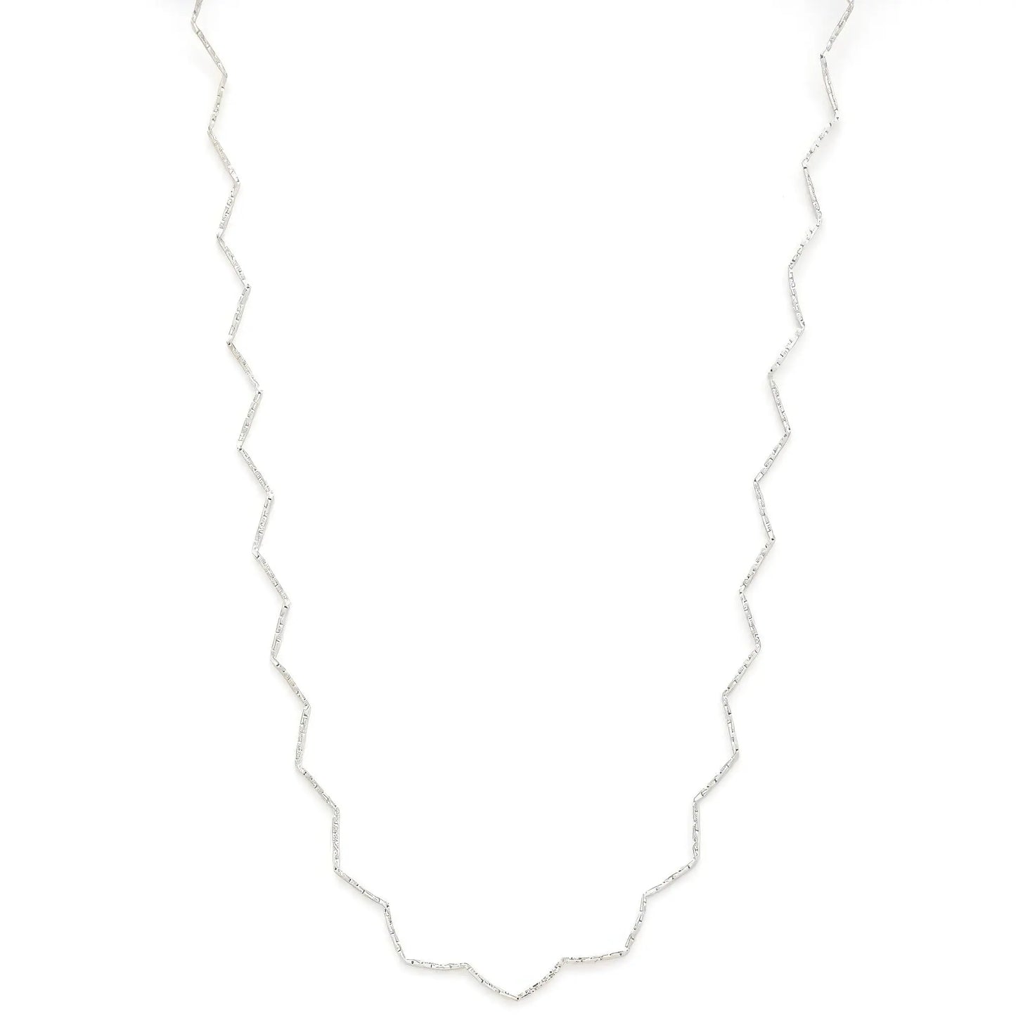 Chevron Pattern Metal Necklace - ThingsWeUseAndLove