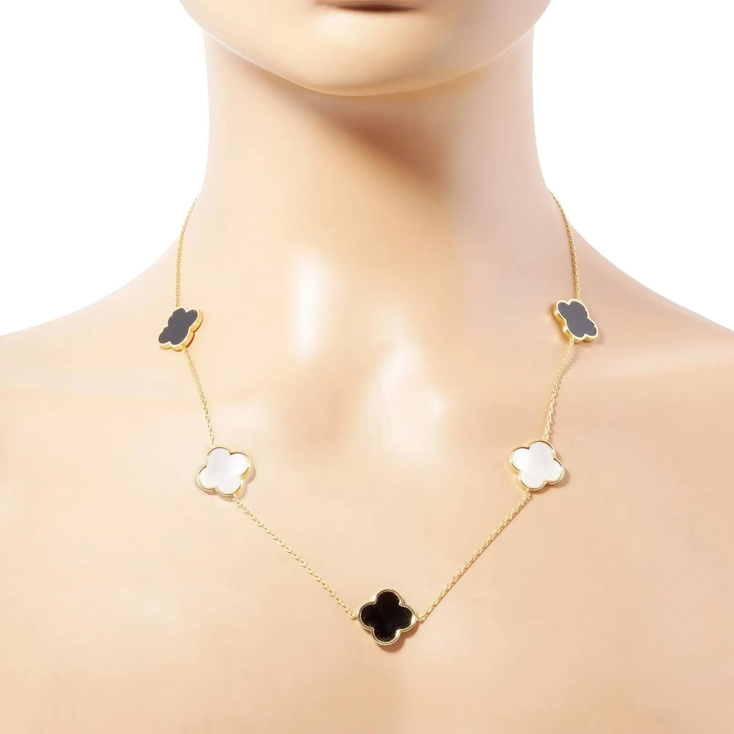 Clover Charm Station Necklace - ThingsWeUseAndLove