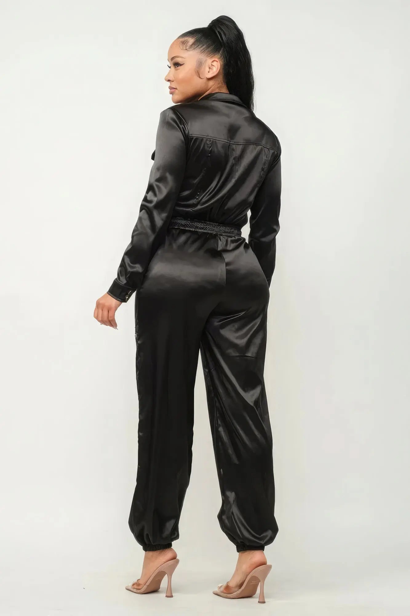 Front Zipper Pockets Top And Pants Jumpsuit - ThingsWeUseAndLove
