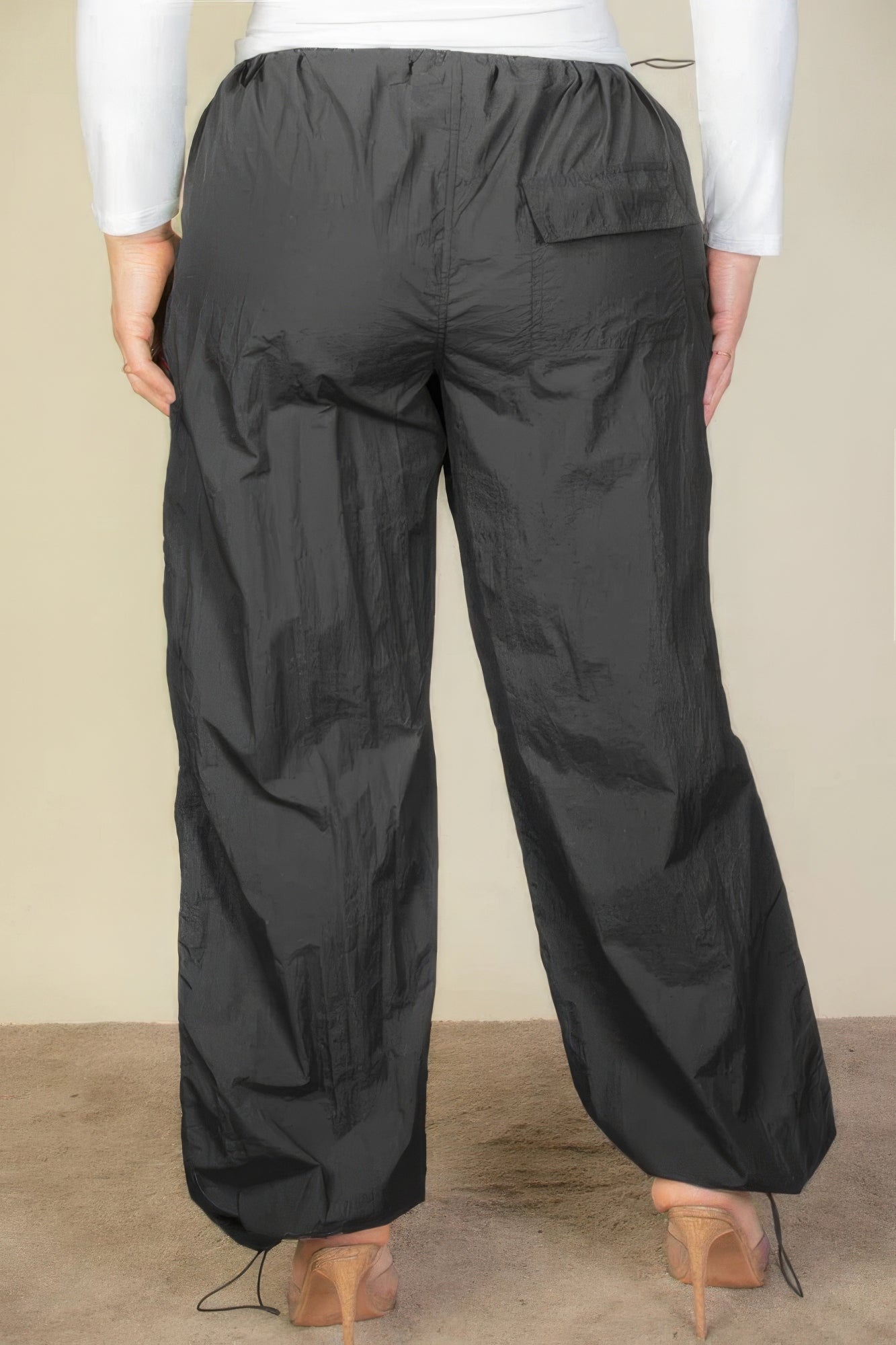 Plus Size Drawstring Waist Parachute Pants - ThingsWeUseAndLove