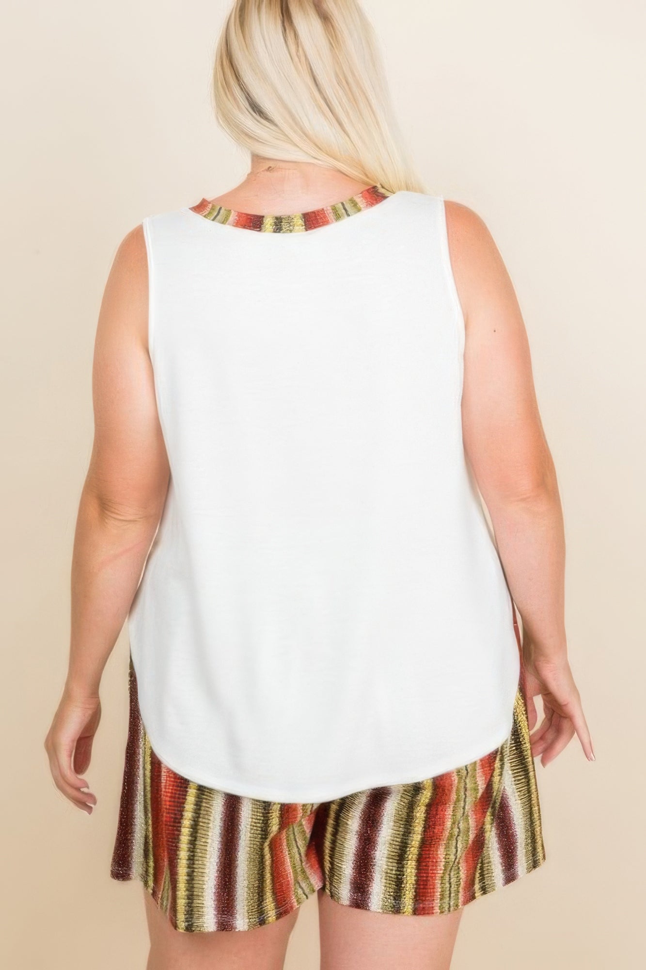 Plus Size Solid Sleeveless French Terry Tank Top - ThingsWeUseAndLove