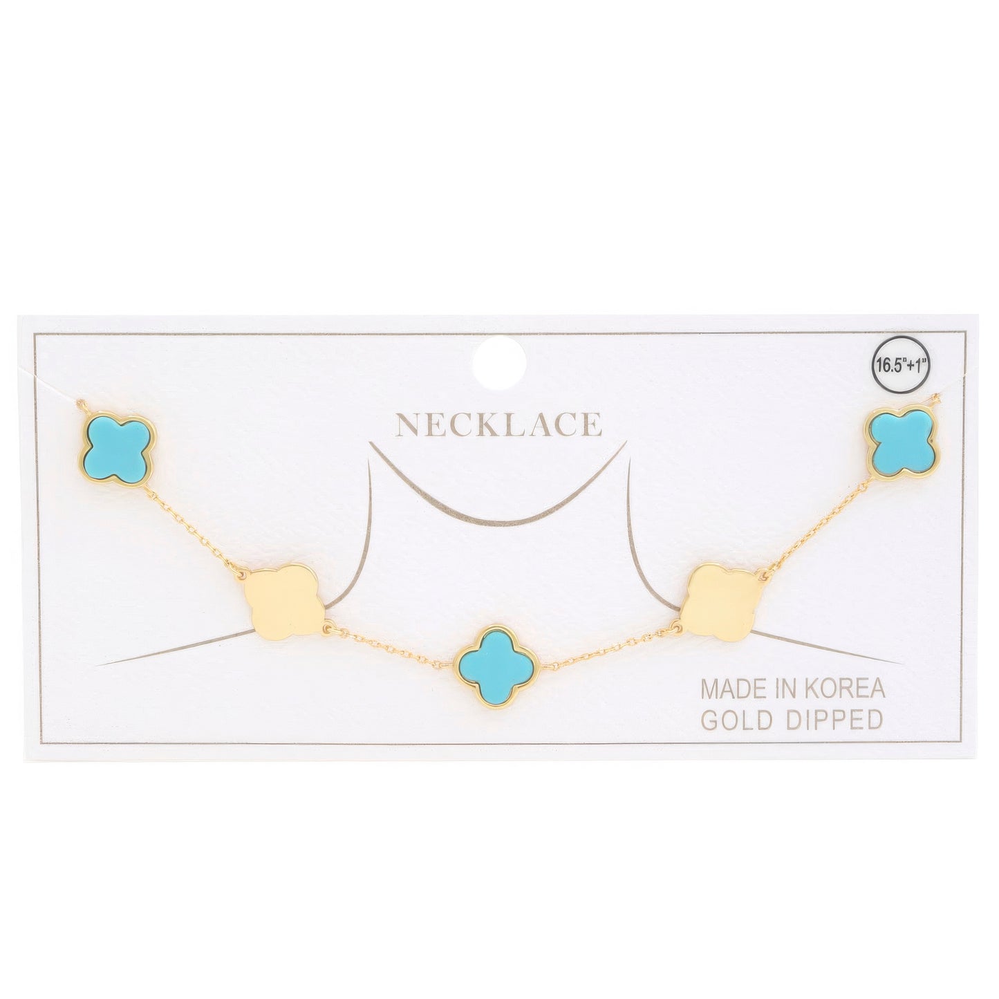 Clover Charm Station Gold Dipped Necklace - ThingsWeUseAndLove