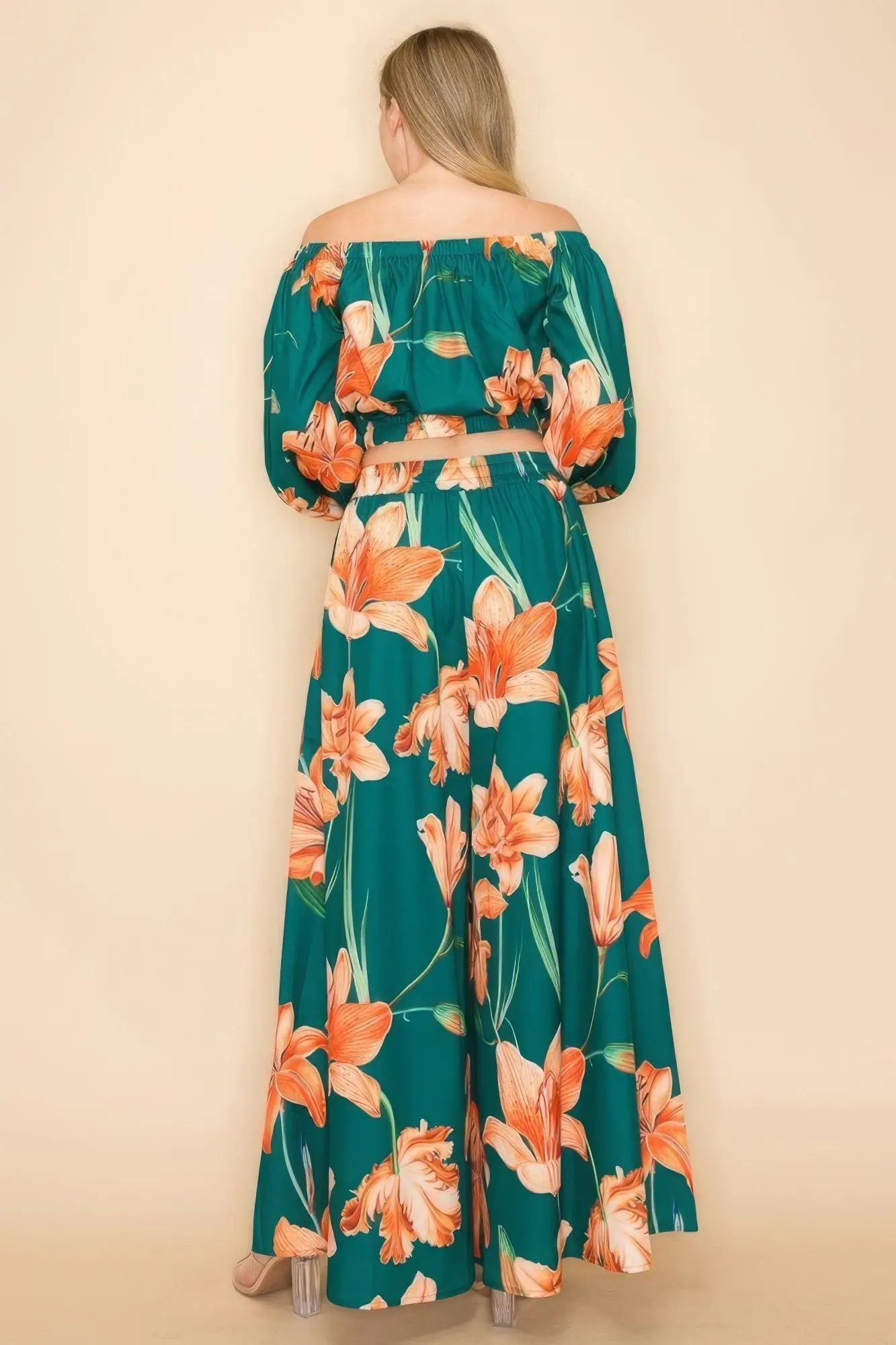 Off Shoulder Top And Wide Pants Set - ThingsWeUseAndLove