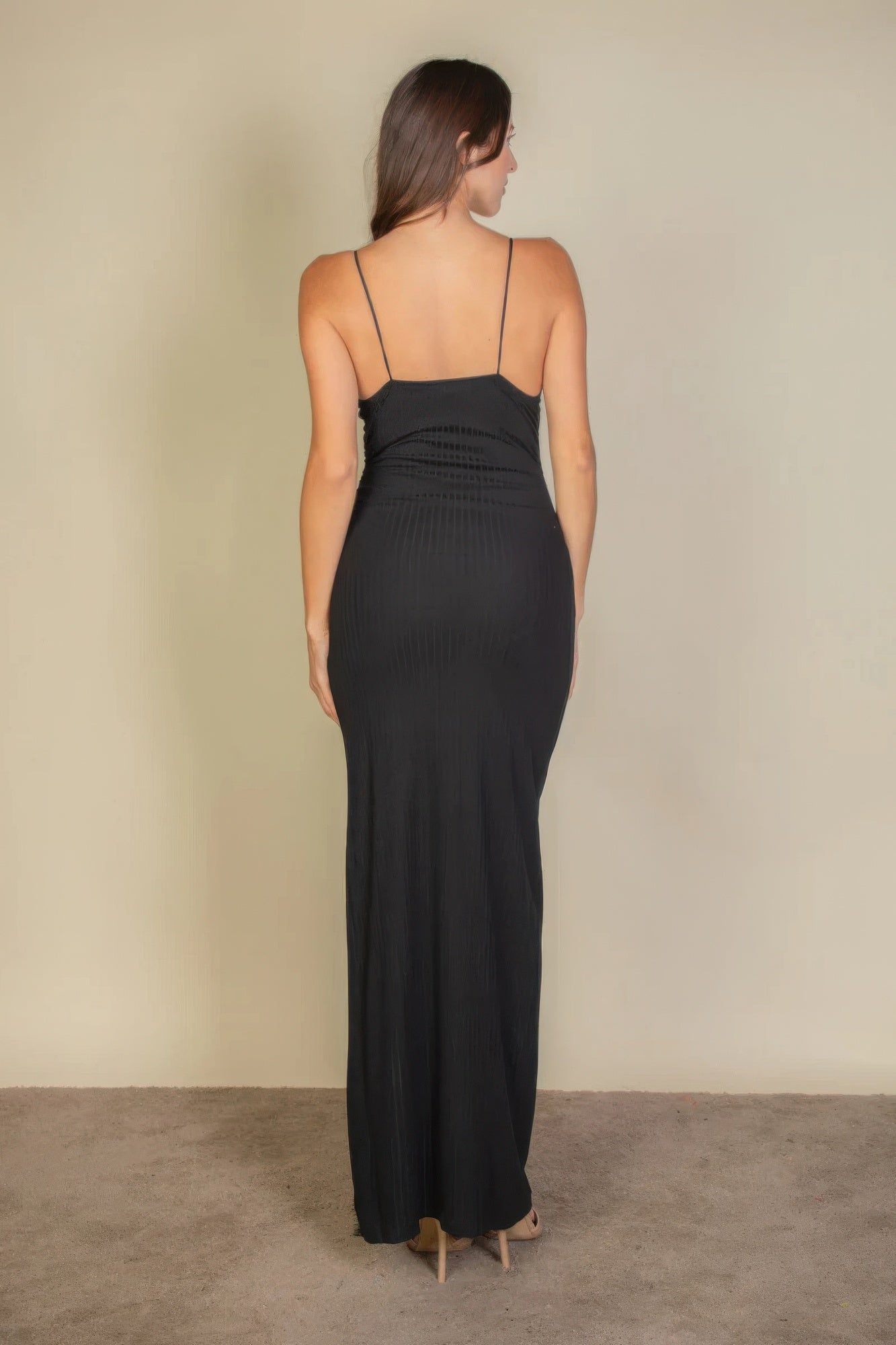 Eyelash Lace Trim Split Thigh Cami Dress - ThingsWeUseAndLove