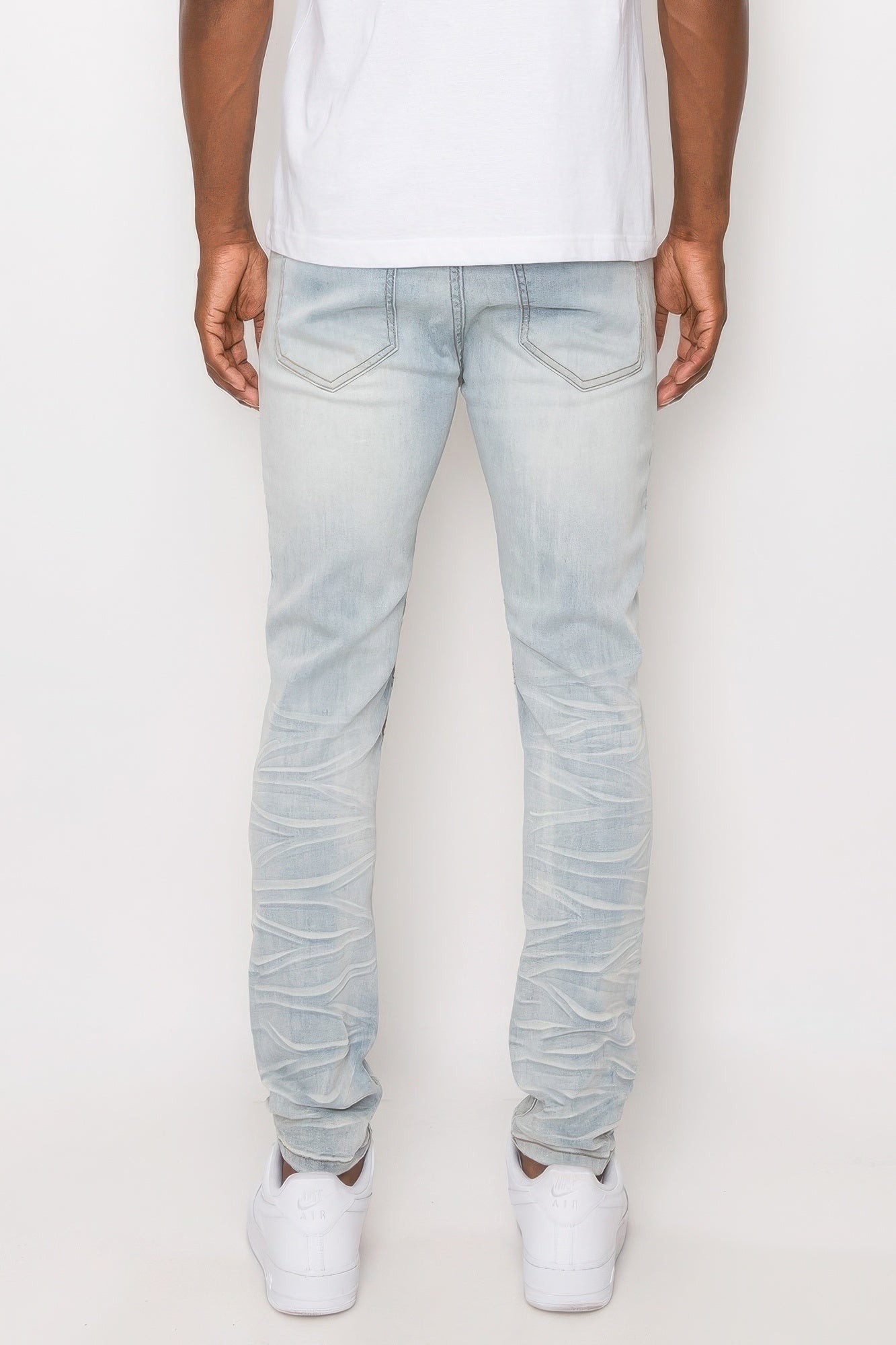 Men Creased Biker Denim Jeans - ThingsWeUseAndLove