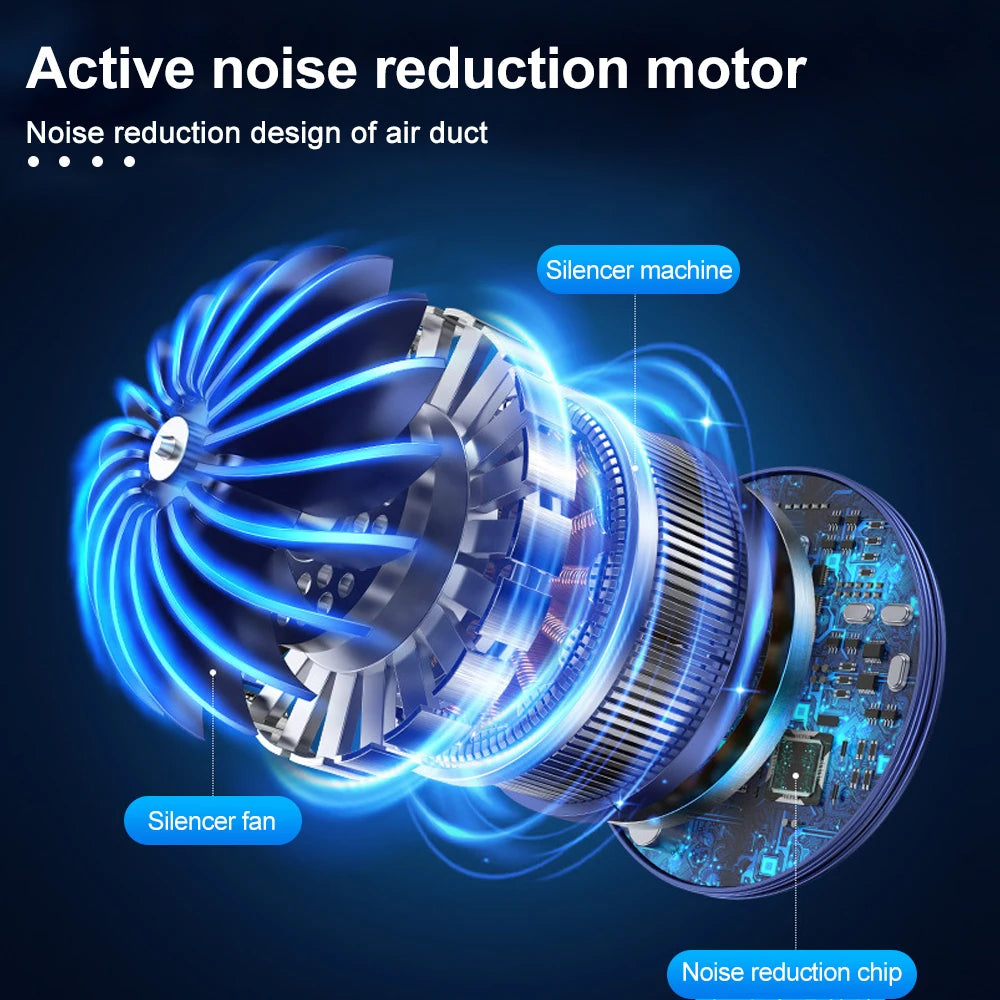 CoolGlow 360° Neck Fan with LED Atmosphere Lights - 5-Speed USB Rechargeable for Travel and Camping - ThingsWeUseAndLove