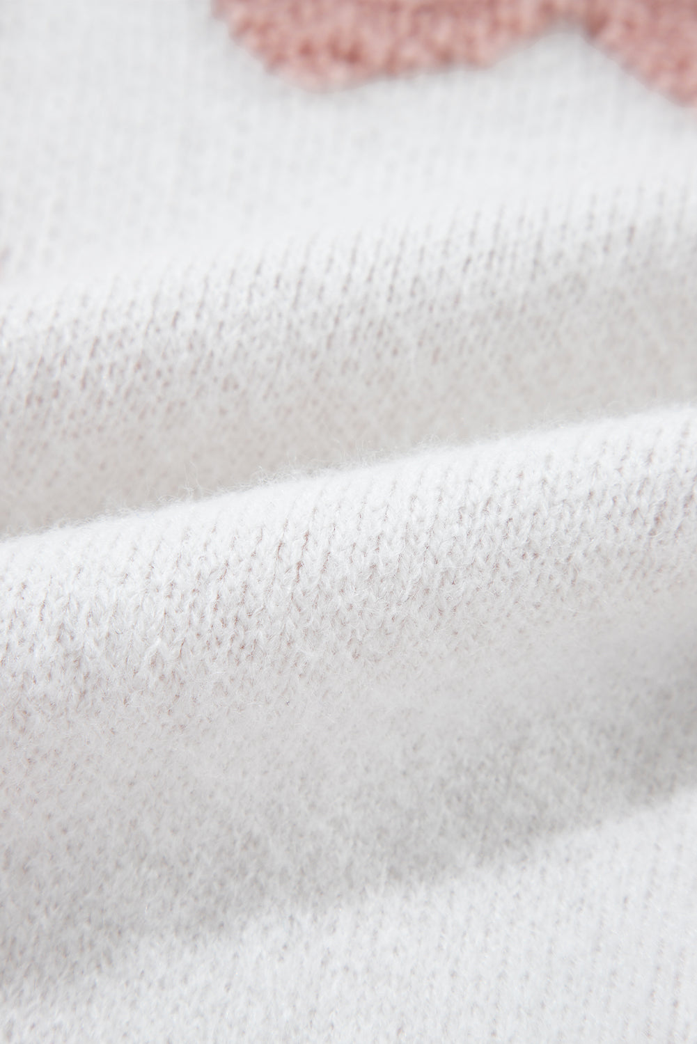 Ava Round Neck Long Sleeve Flower Knit Top - ThingsWeUseAndLove