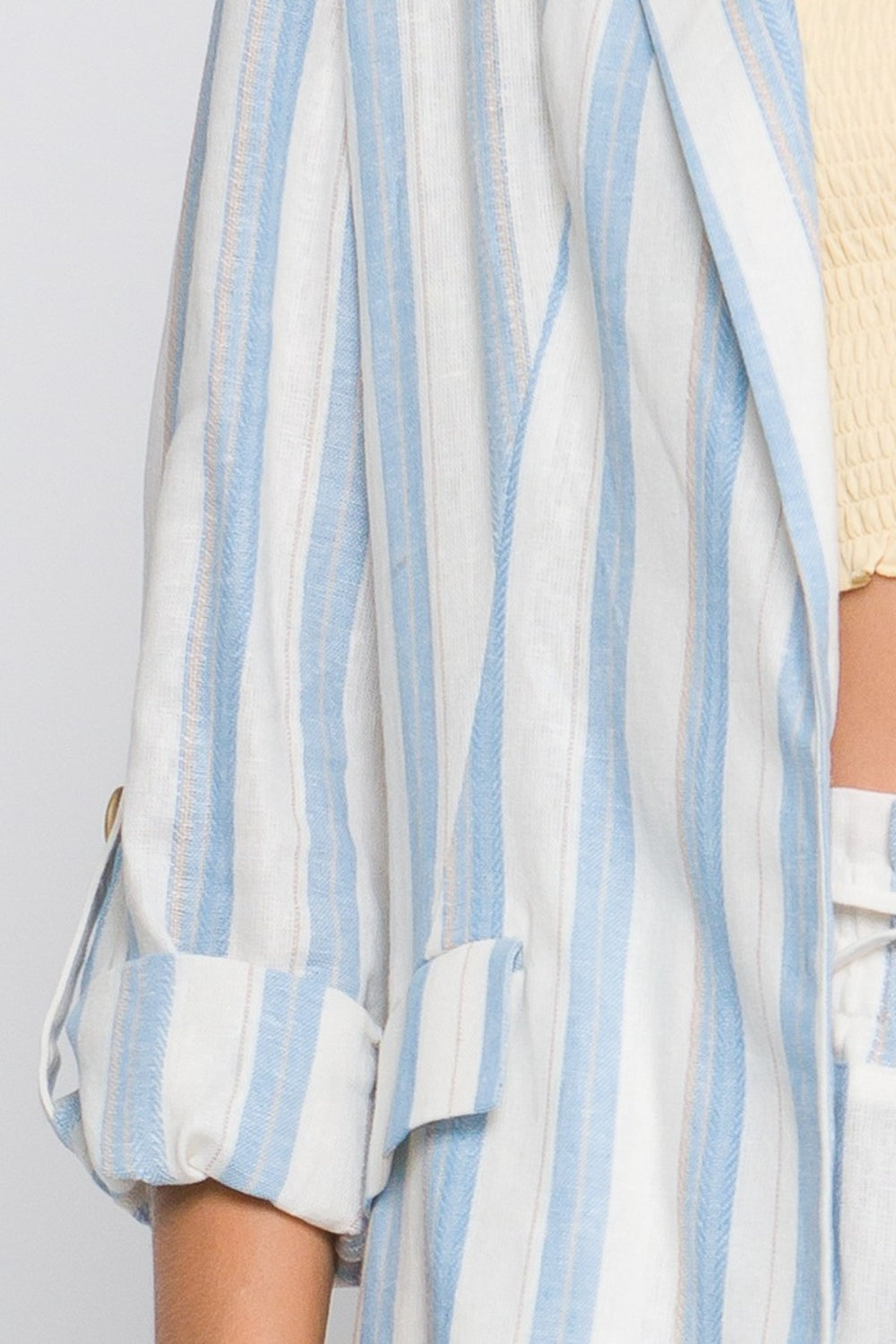 Love Tree Linen Woven Striped Blazer - ThingsWeUseAndLove