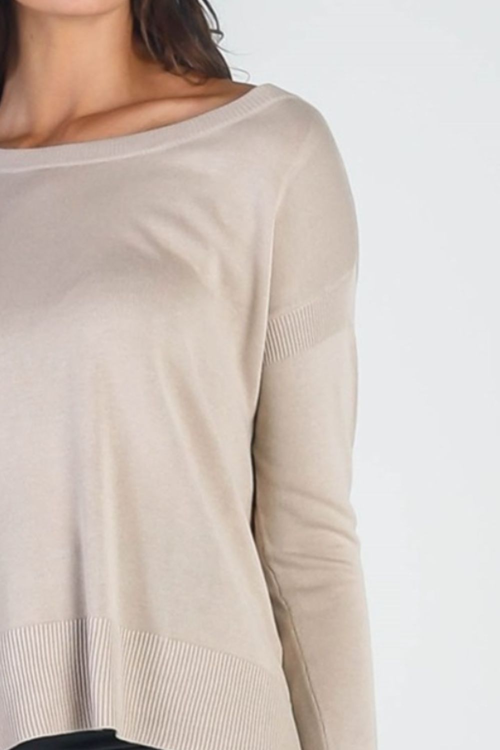 Long-Sleeve Cold Shoulder Knit Top - ThingsWeUseAndLove