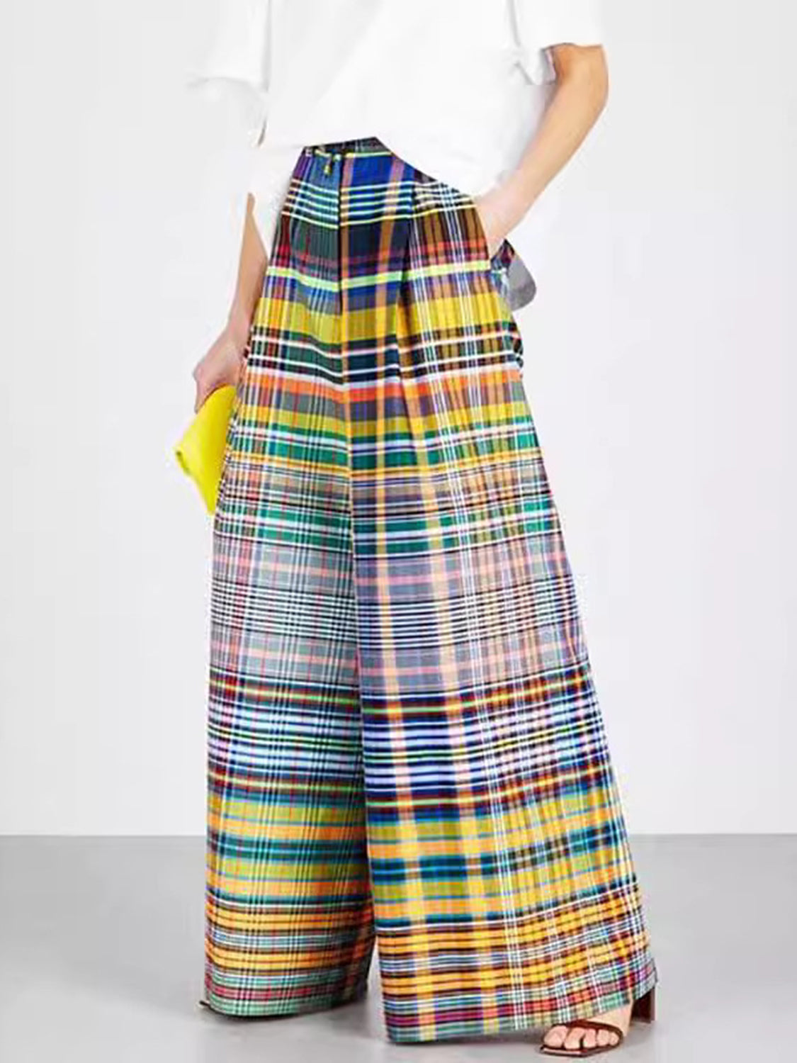Full Size Plaid Wide Leg Pants - ThingsWeUseAndLove
