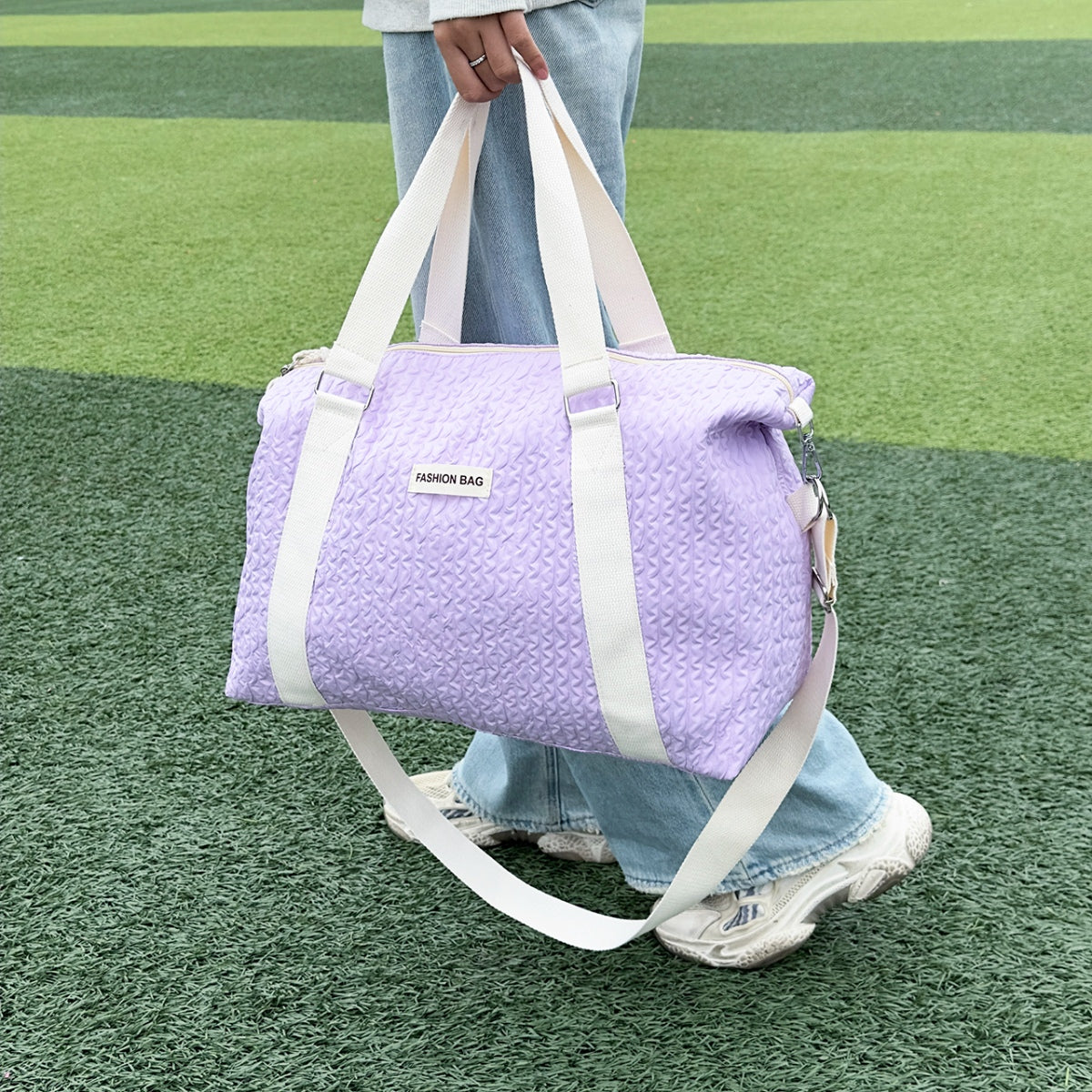 Textured Nylon Travel Bag - ThingsWeUseAndLove 