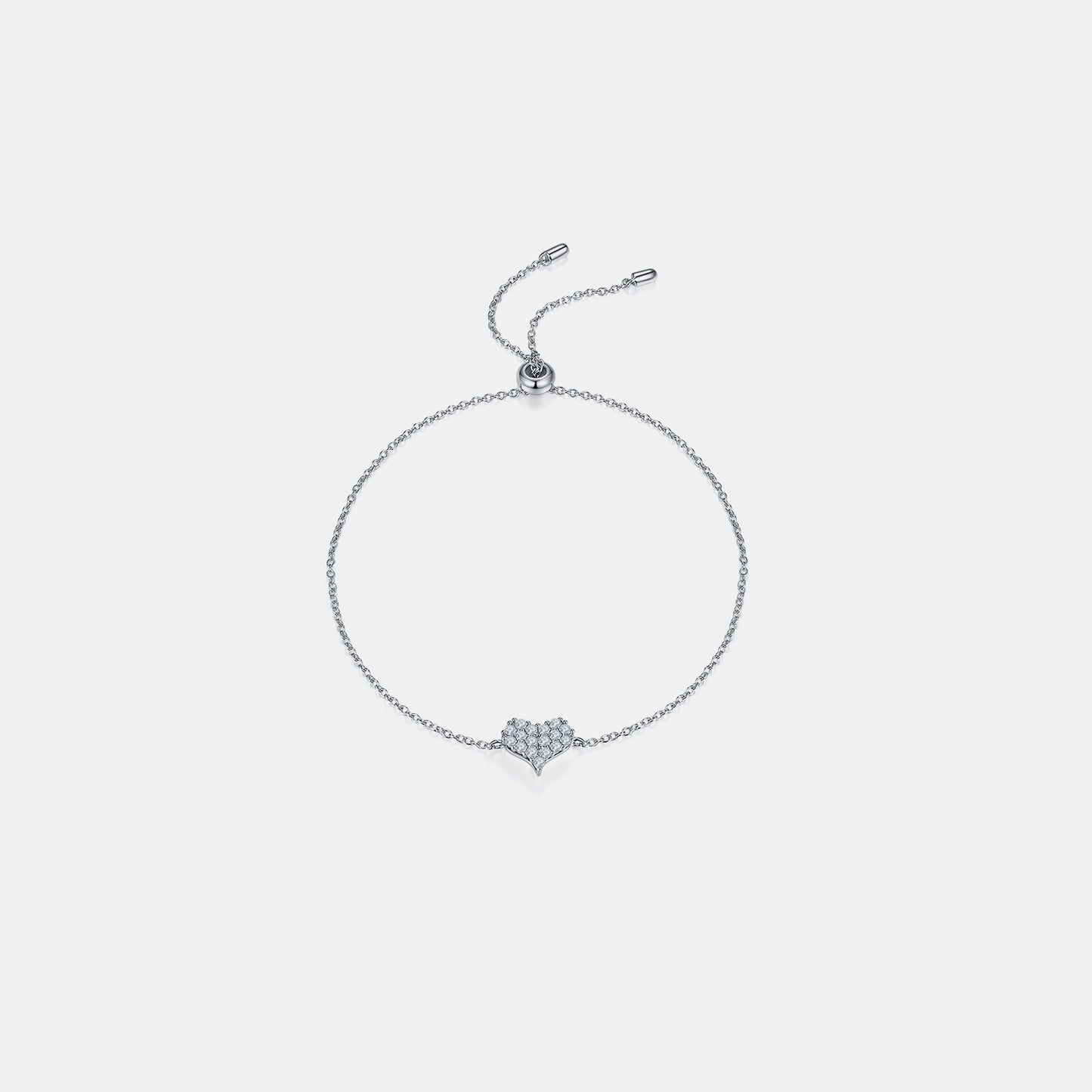 Moissanite 925 Sterling Silver Heart Bracelet - ThingsWeUseAndLove 