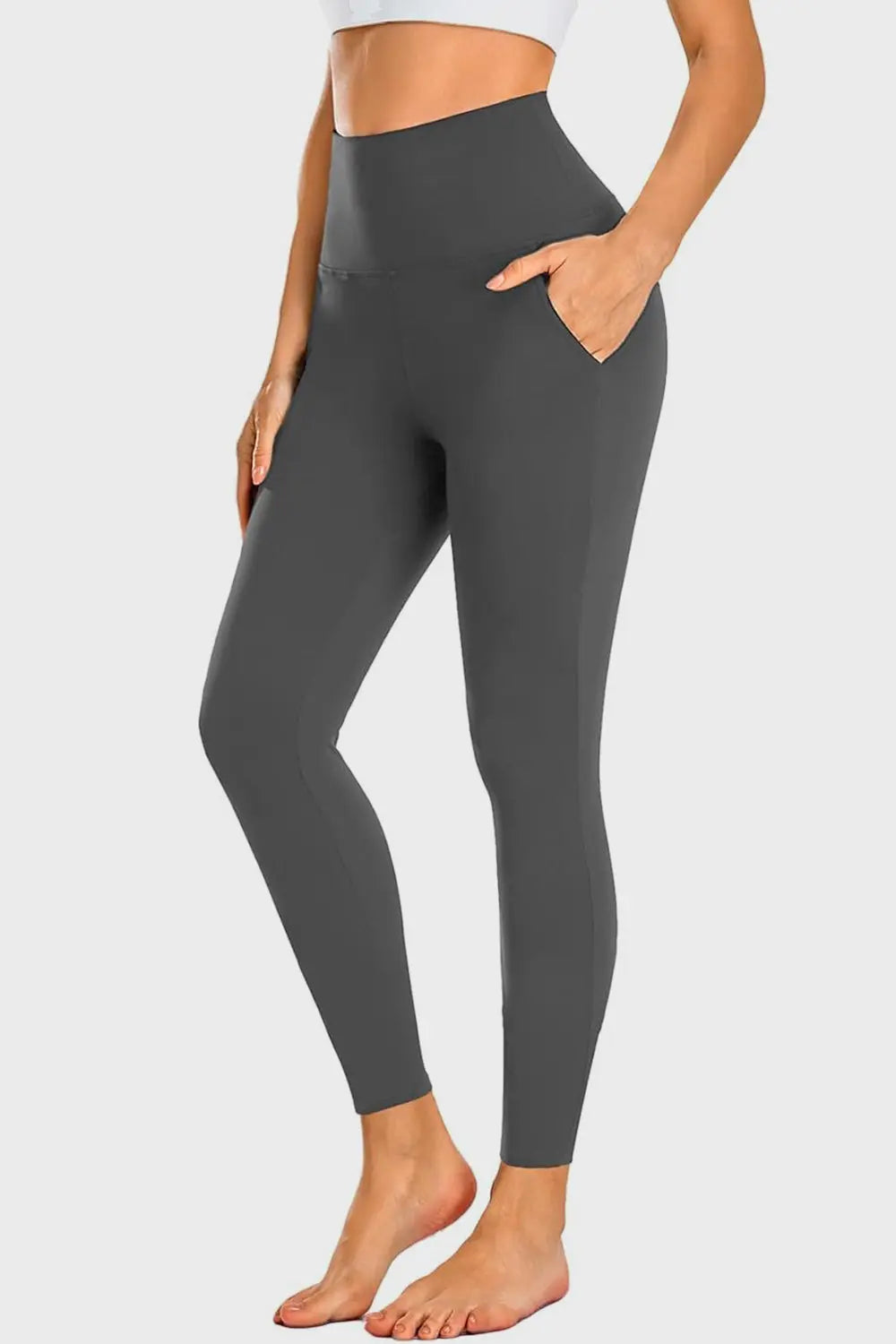 Pocketed High Waist Active Leggings - ThingsWeUseAndLove 