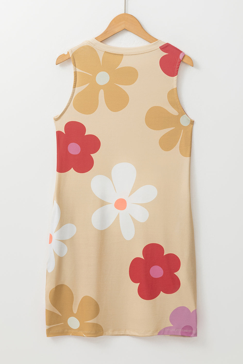 Apricot Daisy Flower Print Tank Dress - ThingsWeUseAndLove 