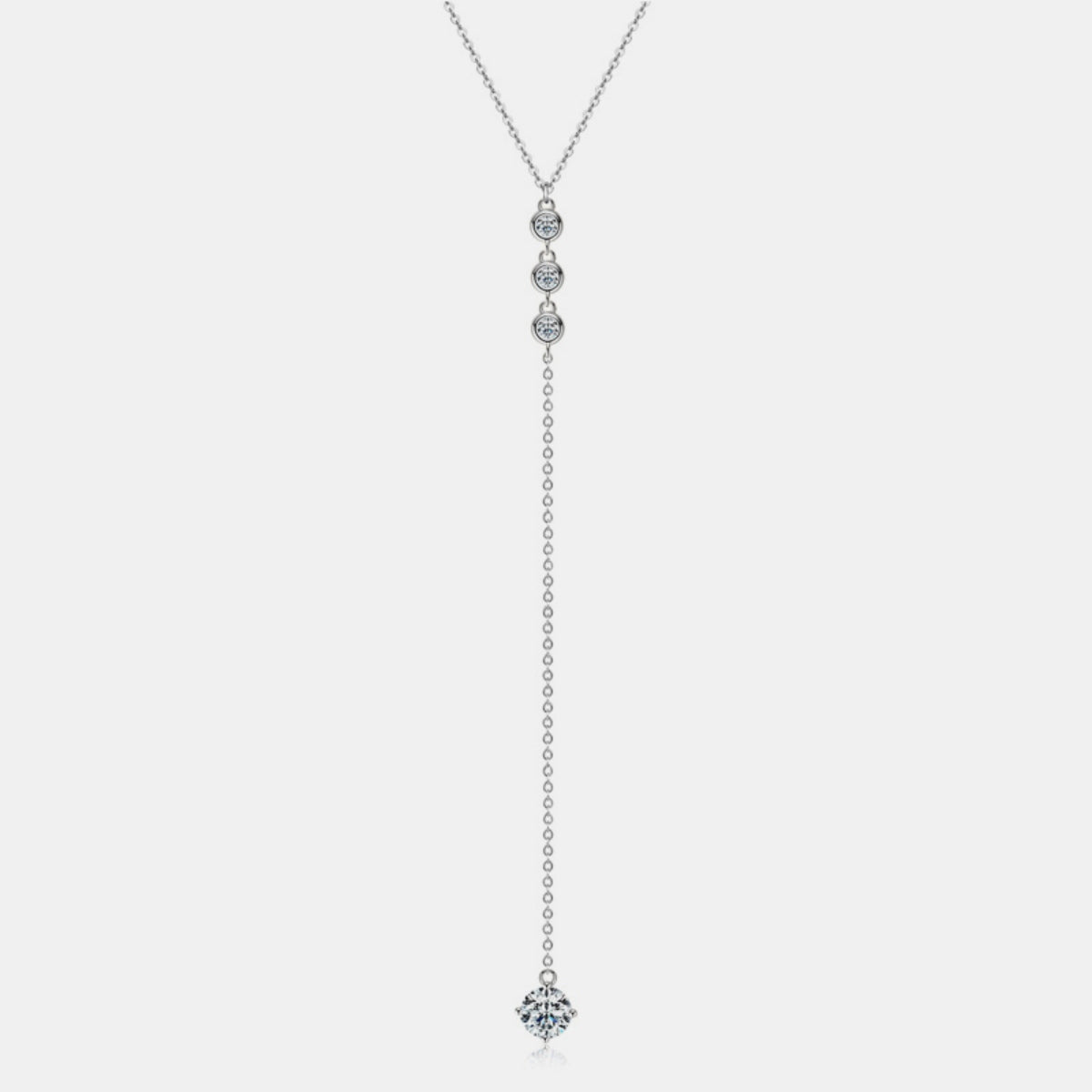 1.3 Carat Moissanite 925 Sterling Silver Drop Necklace - ThingsWeUseAndLove 