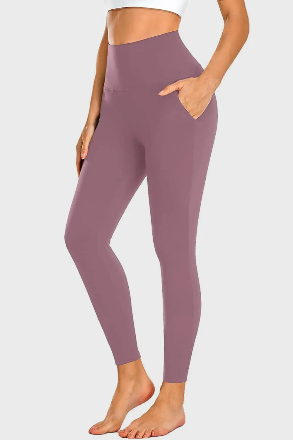 Pocketed High Waist Active Leggings - ThingsWeUseAndLove 