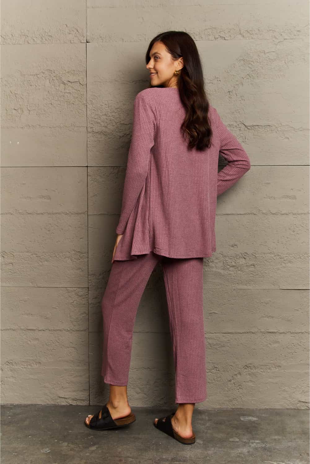 Gracie Size Inclusive Cropped Top, Long Pants and Cardigan Lounge Set - ThingsWeUseAndLove 