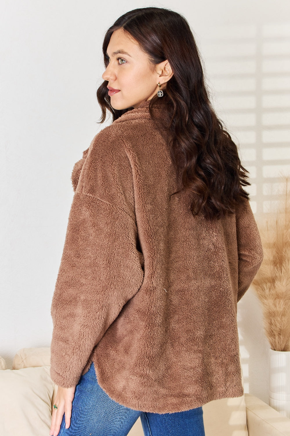 Double Breasted Fuzzy Coat - ThingsWeUseAndLove