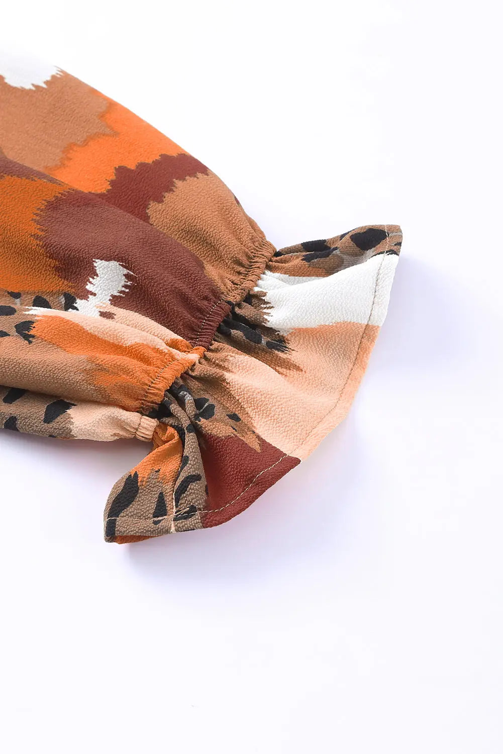 Boho Frill Multicolor Abstract Print Long Sleeve Blouse - ThingsWeUseAndLove 