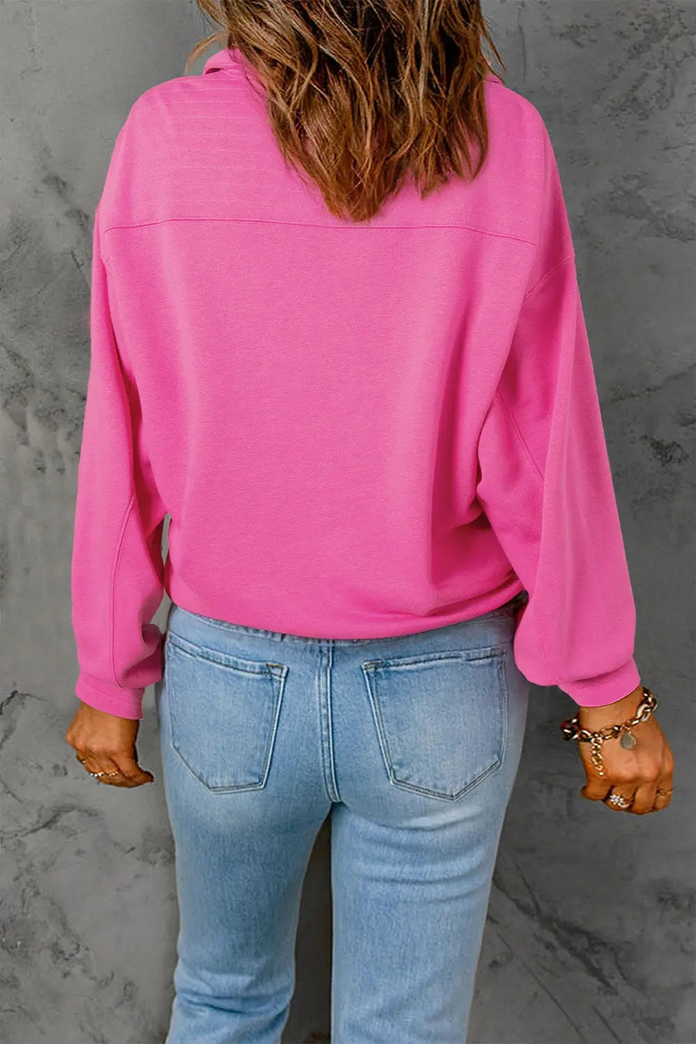 Long Sleeve Half Snap Sweatshirt - ThingsWeUseAndLove 