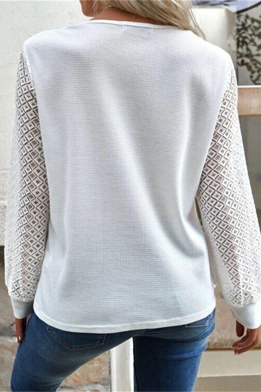 Button V-Neck Long Sleeve T-Shirt