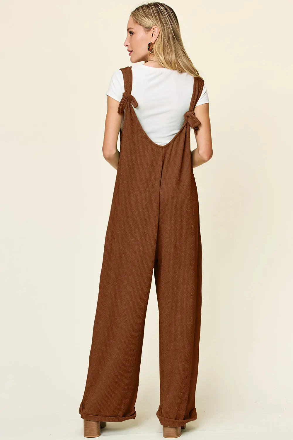 Size-Inclusive Texture Sleeveless Wide Leg Jumpsuit - ThingsWeUseAndLove 