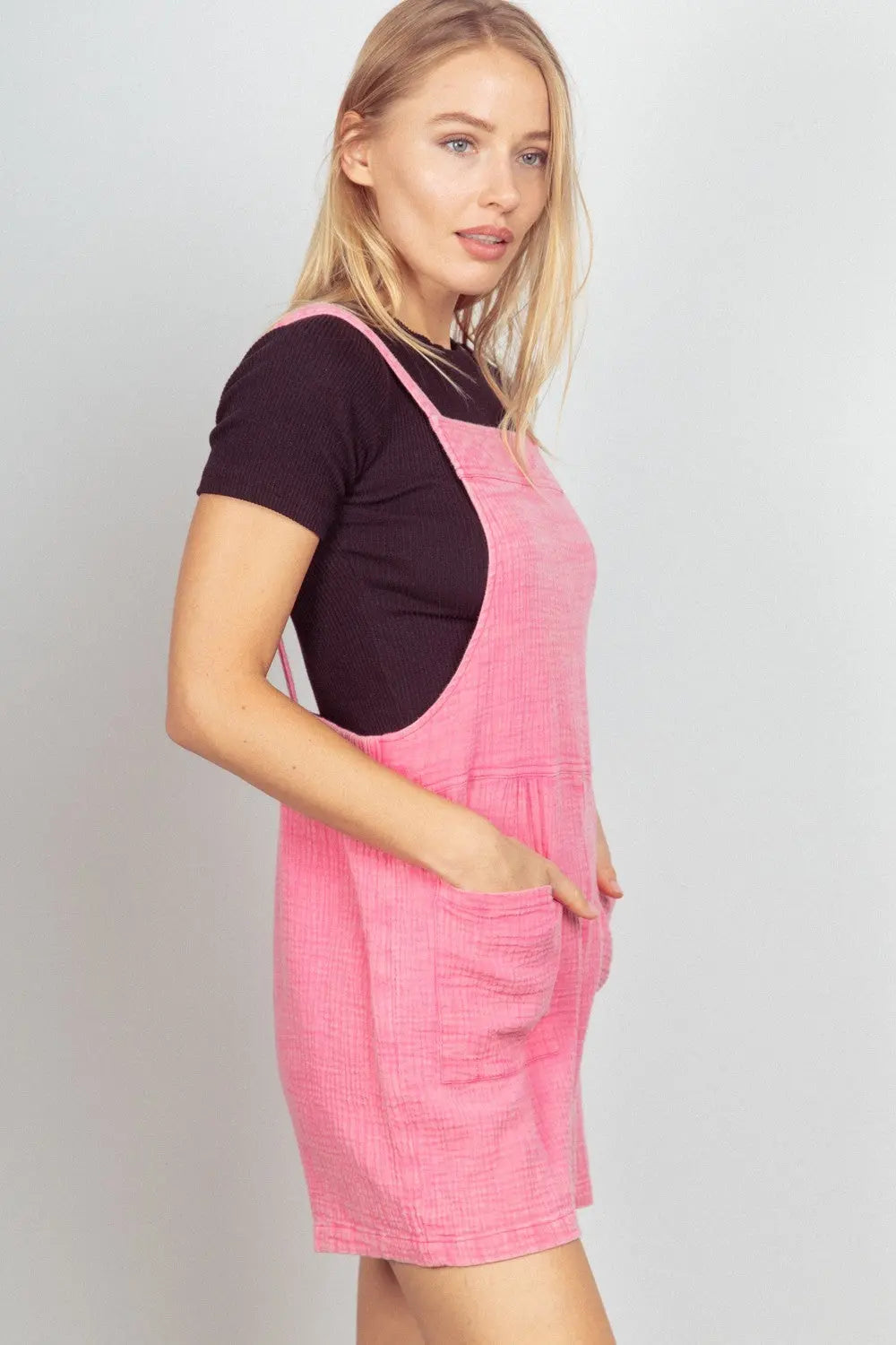 Sleeveless Double Gauze Overalls with Pockets - ThingsWeUseAndLove 