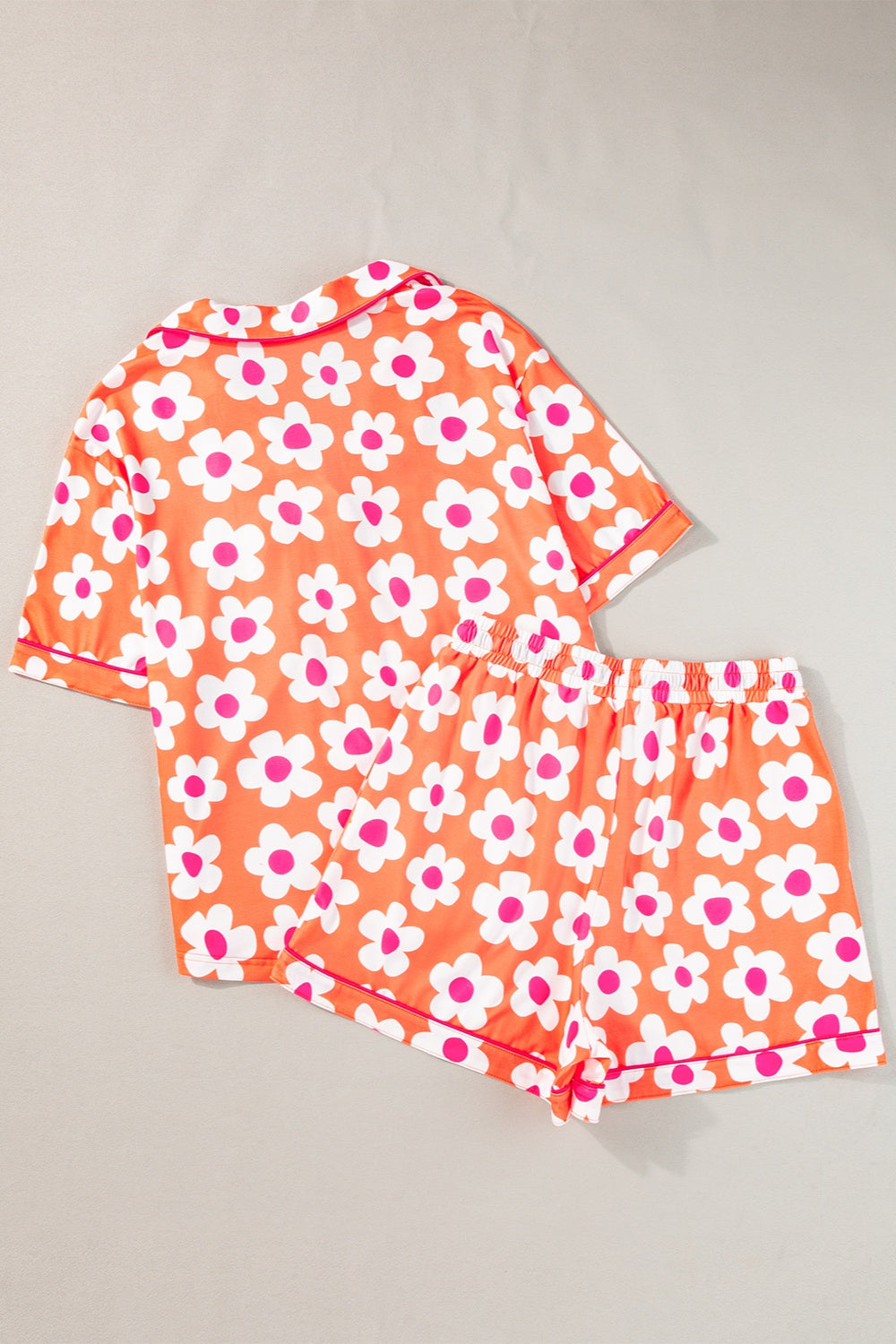 Pocketed Flower Half Sleeve Top and Shorts Lounge Set - ThingsWeUseAndLove 