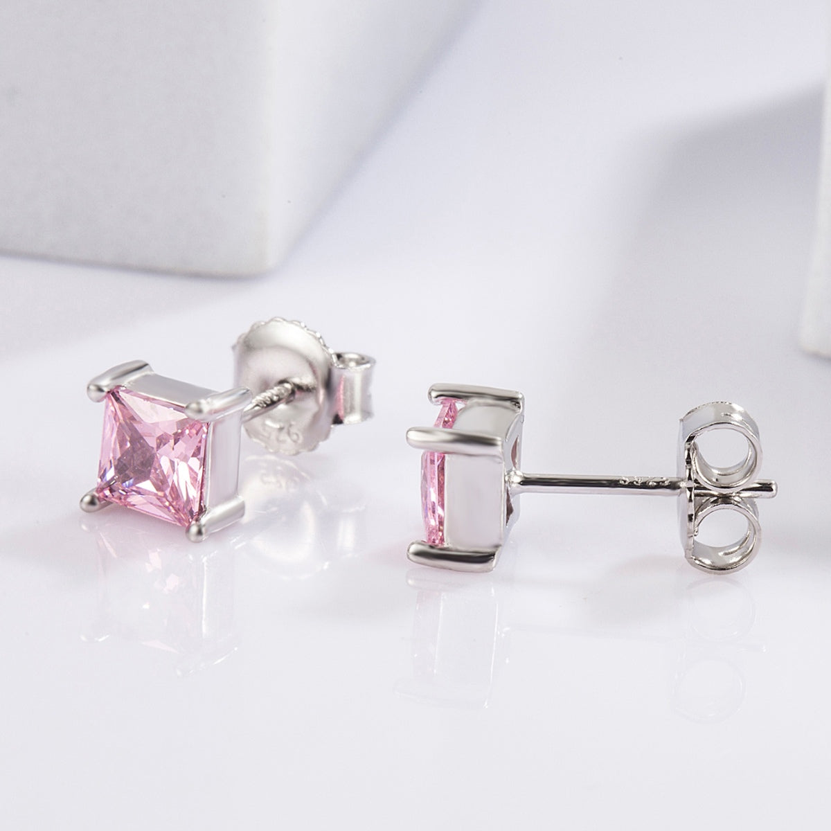 925 Sterling Silver Square Zircon Earrings - ThingsWeUseAndLove 