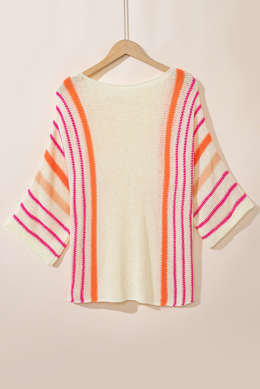 Striped Bell Sleeve Lightweight Knitted Top - ThingsWeUseAndLove 