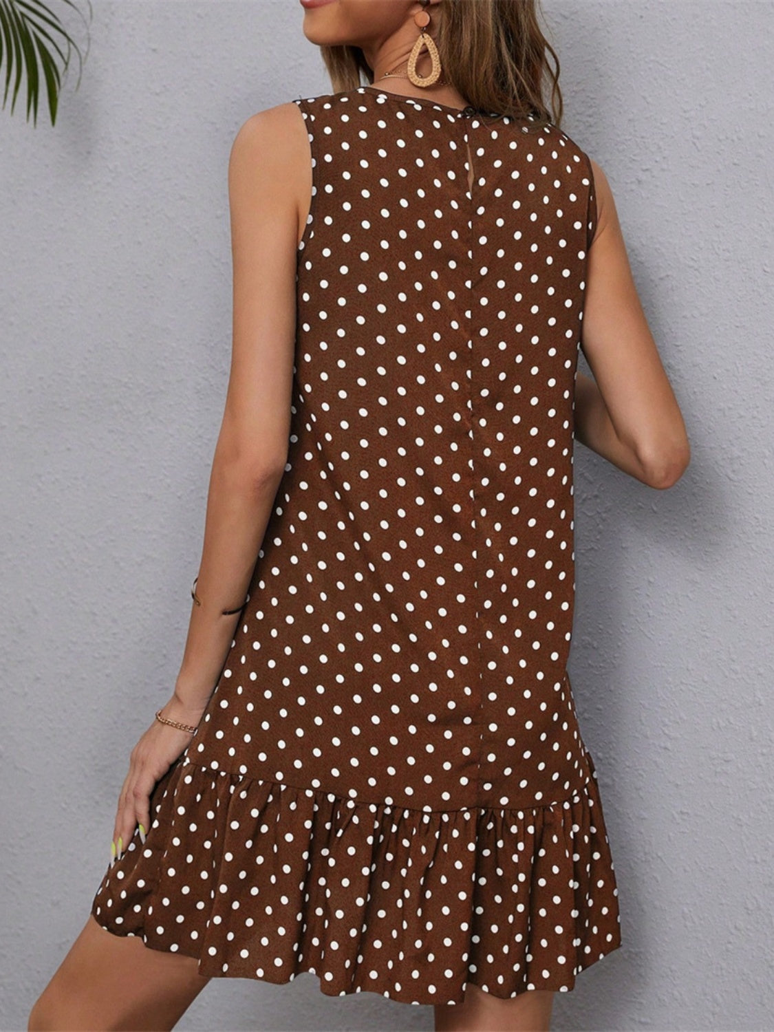 Ramie Polka Dot Sleeveless Mini Dress - ThingsWeUseAndLove 