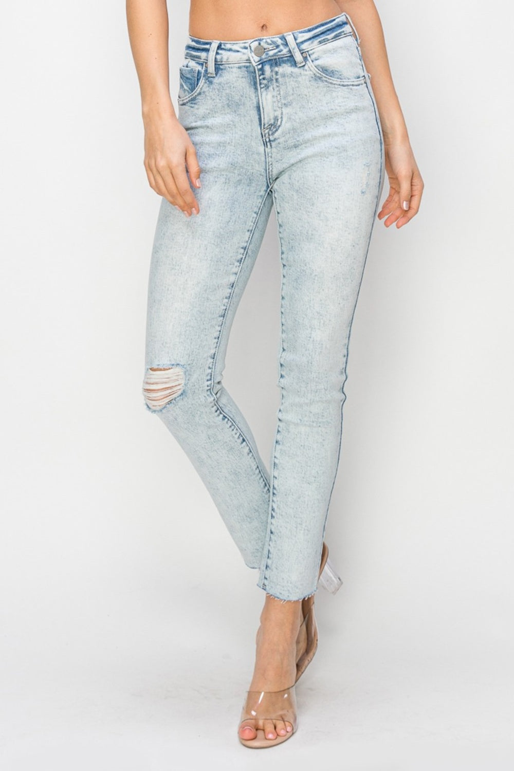 High Rise Distressed Skinny Jeans - ThingsWeUseAndLove 