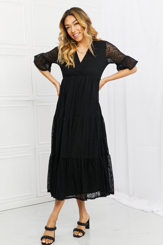 Black Lace Tiered Dress - ThingsWeUseAndLove Black-3XL