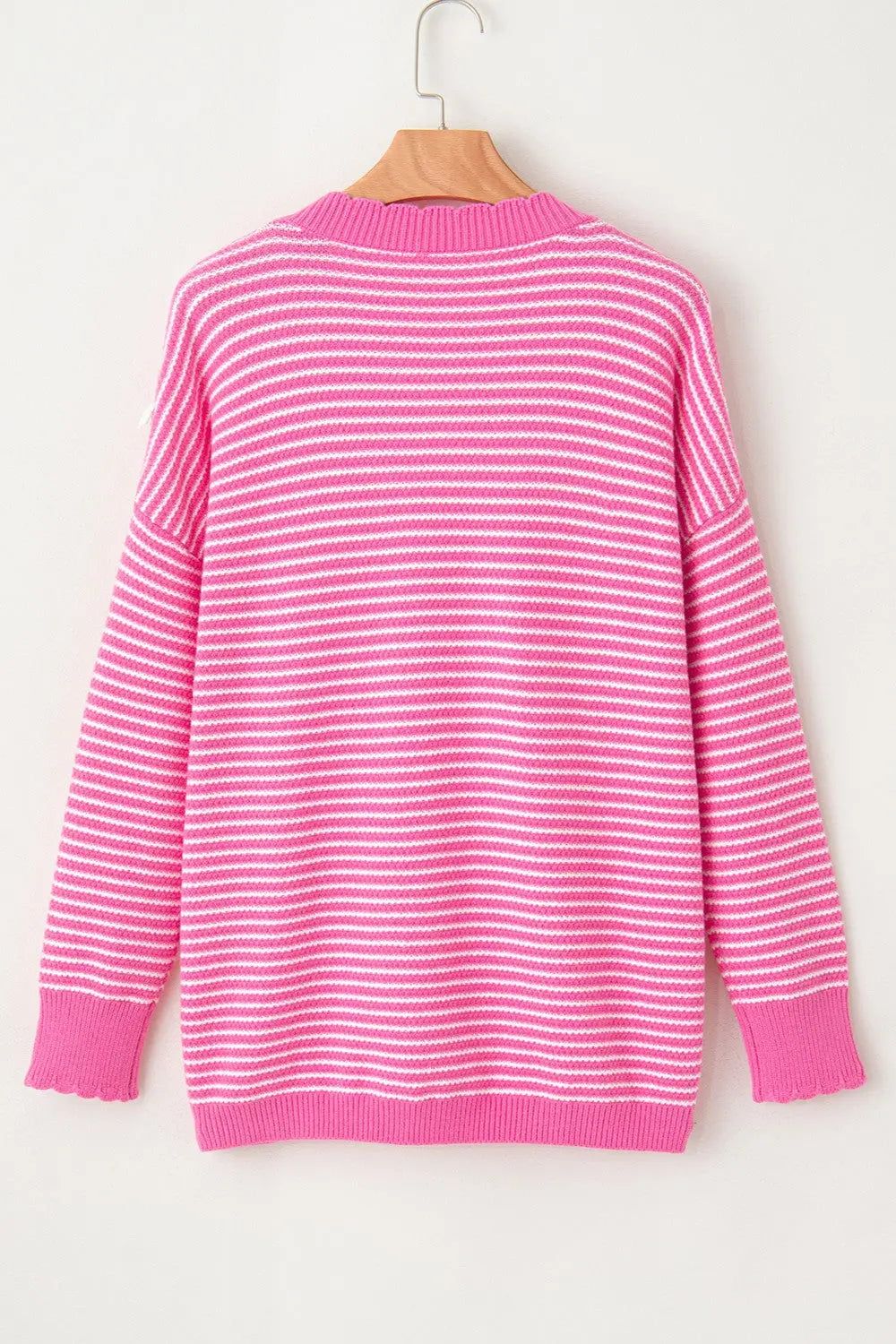 Brandy Striped V-Neck Long Sleeve Top - ThingsWeUseAndLove 