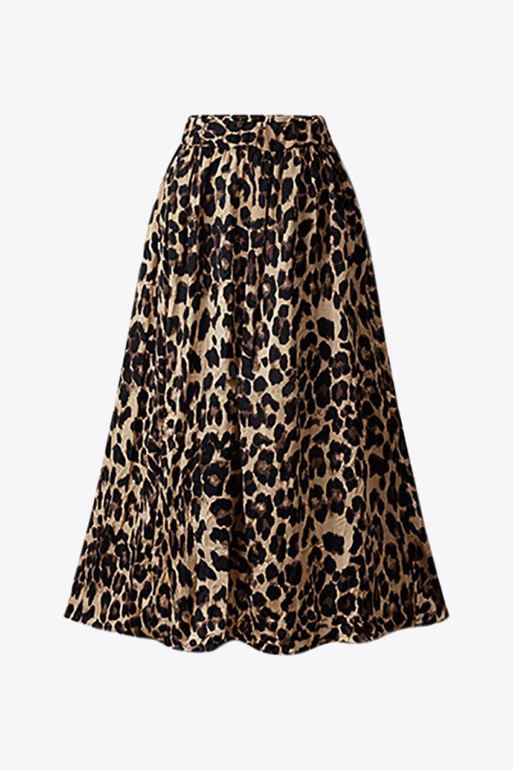 Leopard Elastic Waist Midi Skirt - ThingsWeUseAndLove Leopard-5XL