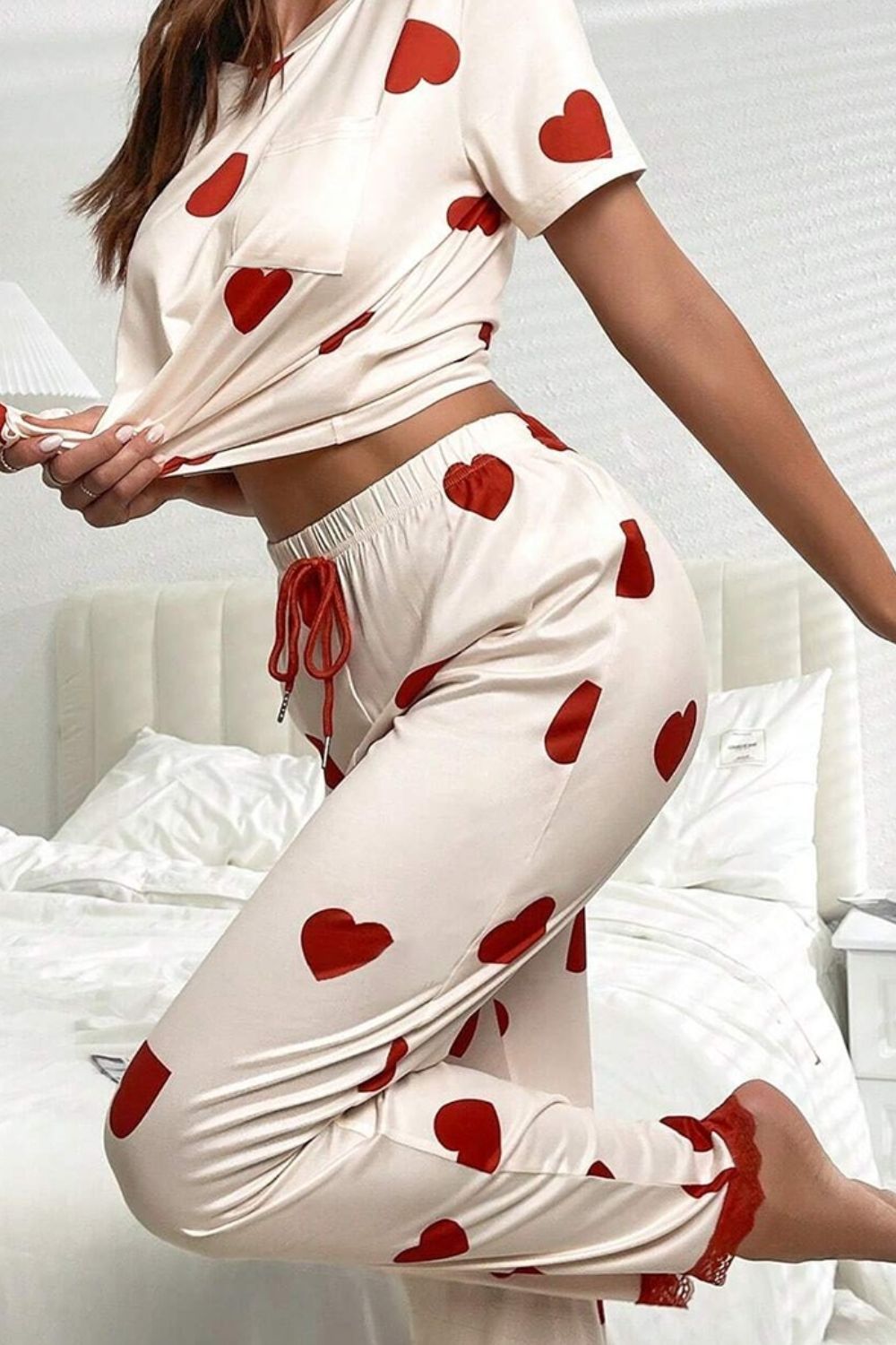 Pocketed Round Neck Top and Drawstring Pants Lounge Set - ThingsWeUseAndLove 