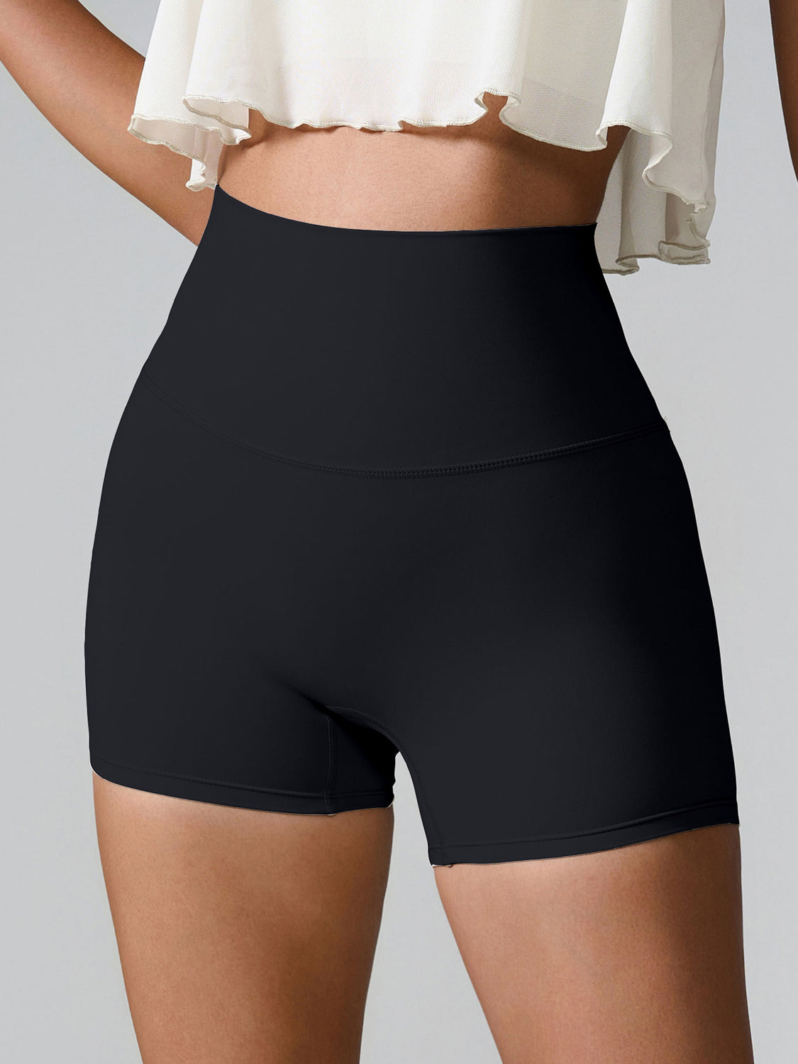 Lyla High Waist Active Shorts - ThingsWeUseAndLove Black-XL