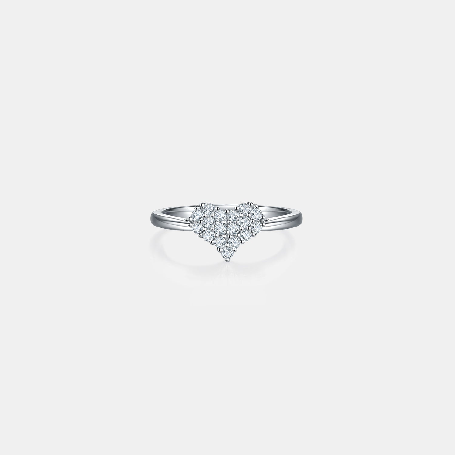Moissanite 925 Sterling Silver Heart Ring - ThingsWeUseAndLove 