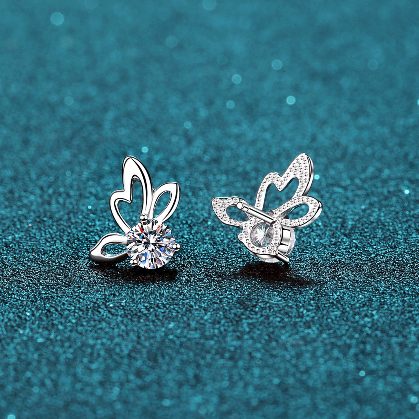 1 Carat Moissanite Butterfly Shape Earrings - ThingsWeUseAndLove 