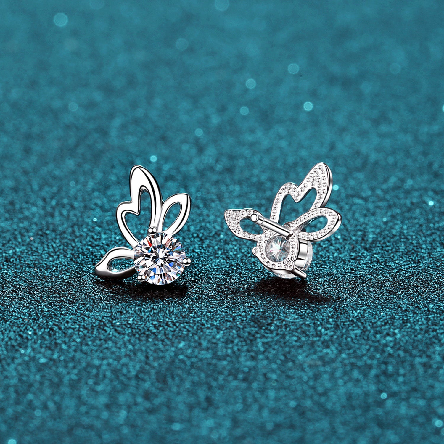 1 Carat Moissanite Butterfly Shape Earrings - ThingsWeUseAndLove 